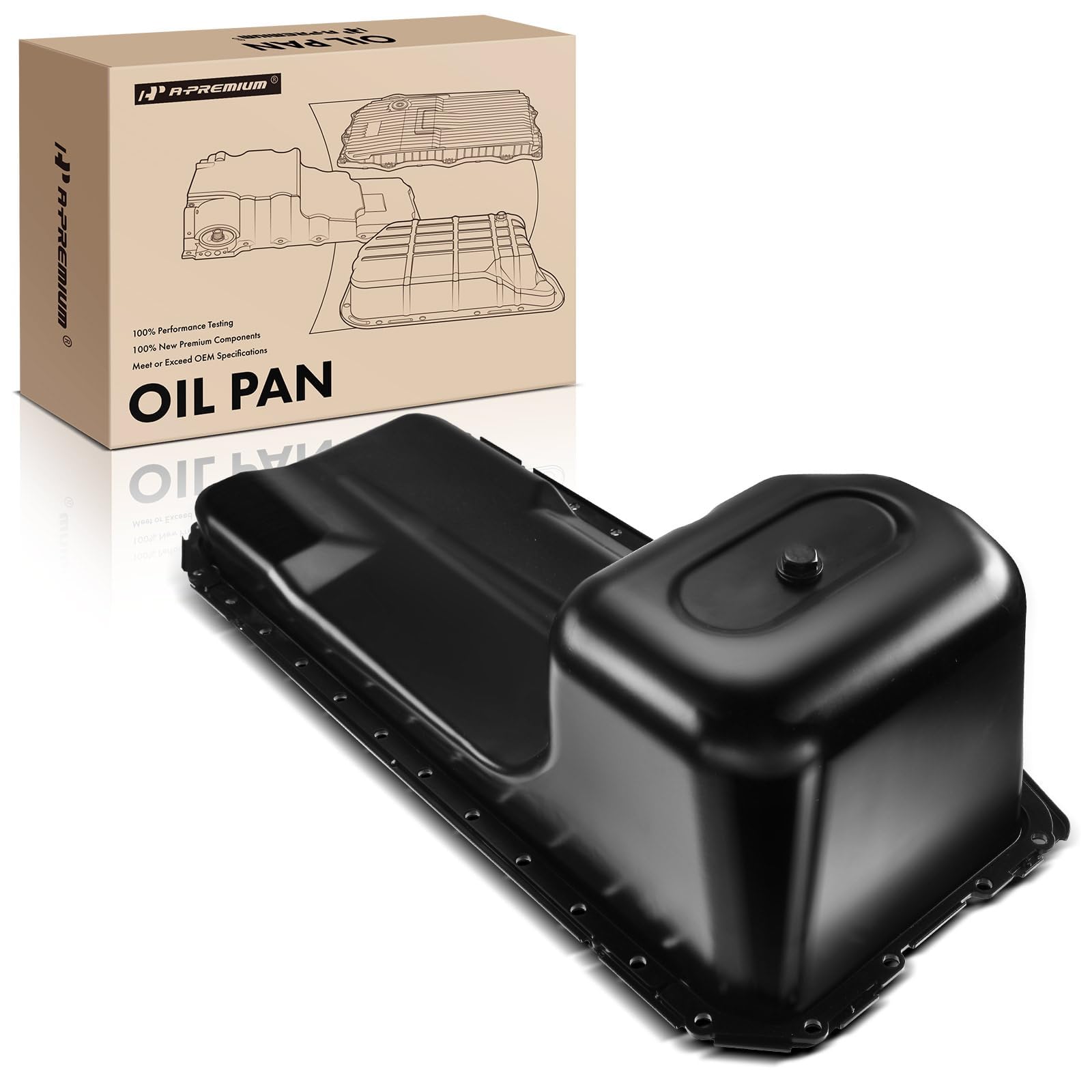 A-Premium Engine Oil Pan with Drain Plug Compatible with Ram 2500, 3500, 4500, 5500, 2013-2024, 6.7L, Diesel, Turbocharged