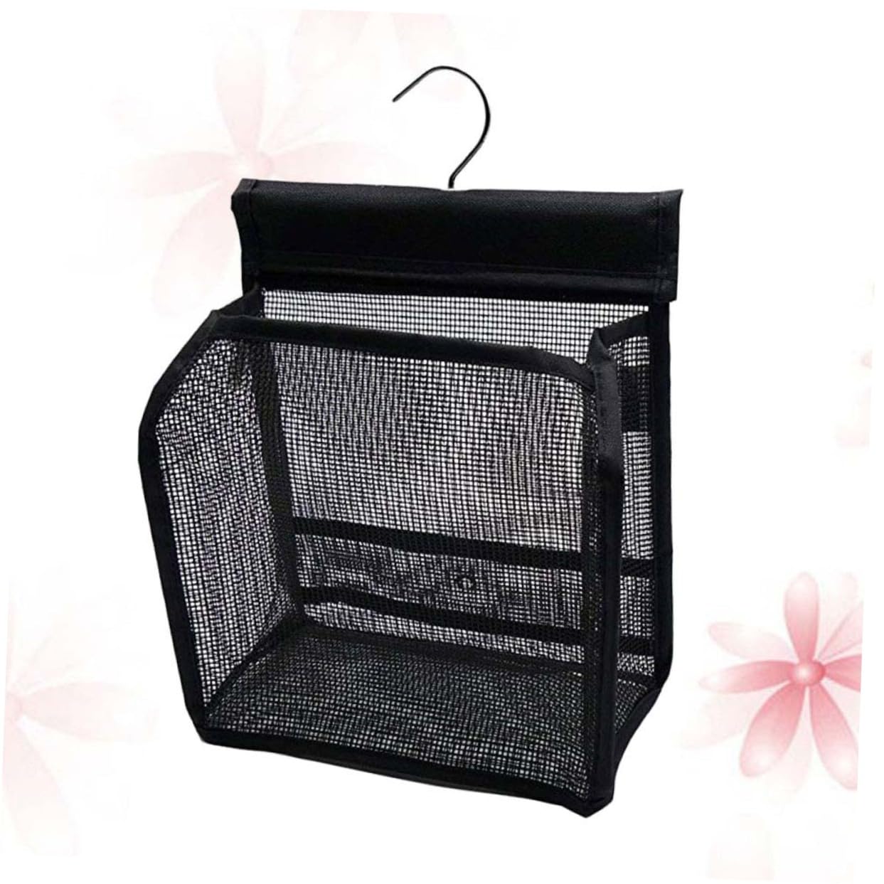Set 3 Pezzi Borsa Rete Doccia Nero in Pvc Versatile per Bagno e Viaggio Organizer Portaoggetti Salvaspazio