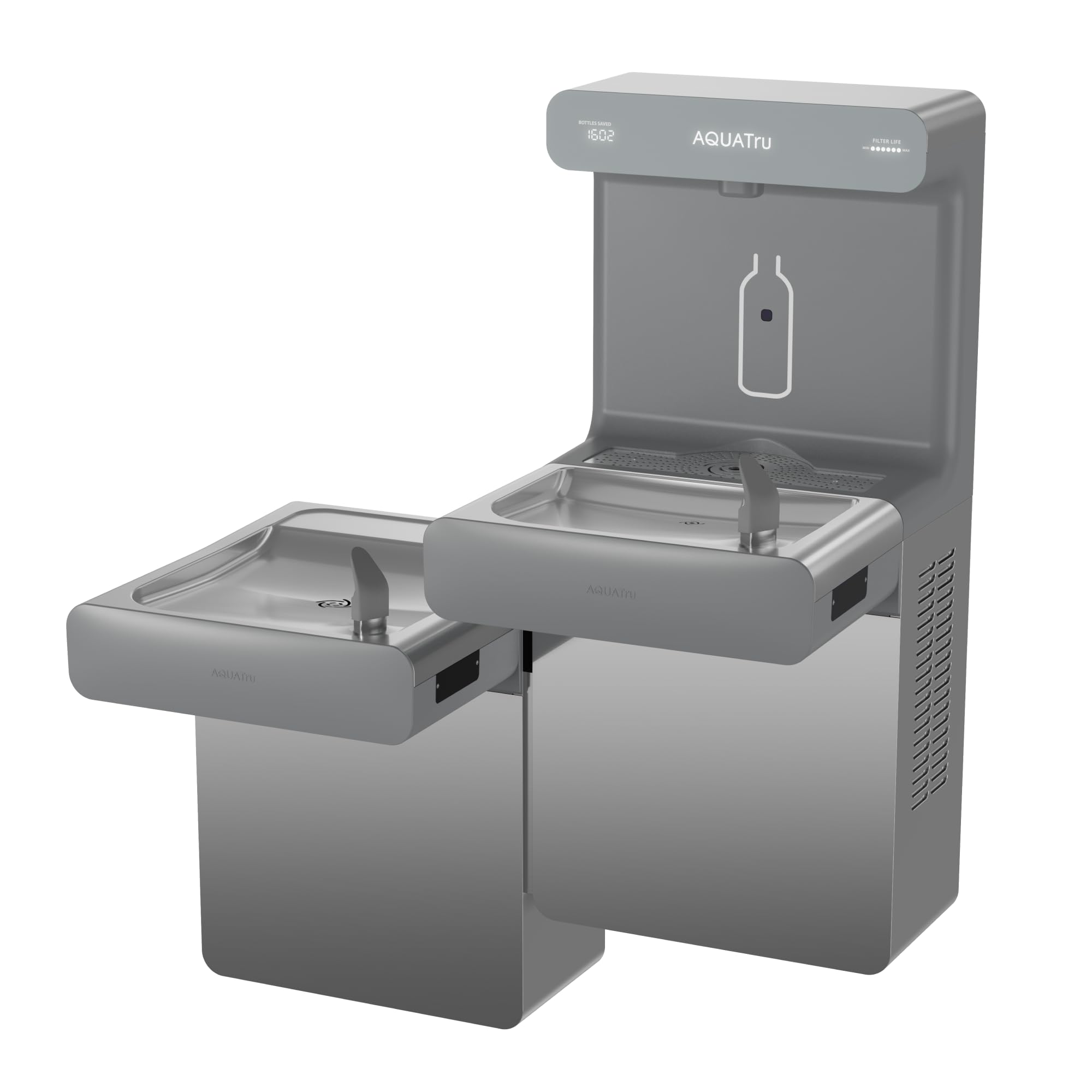 AquaTru Pro ADA-Compliant Bi-Level Water Fountain | Commercial On-Wall Dual-Height (33