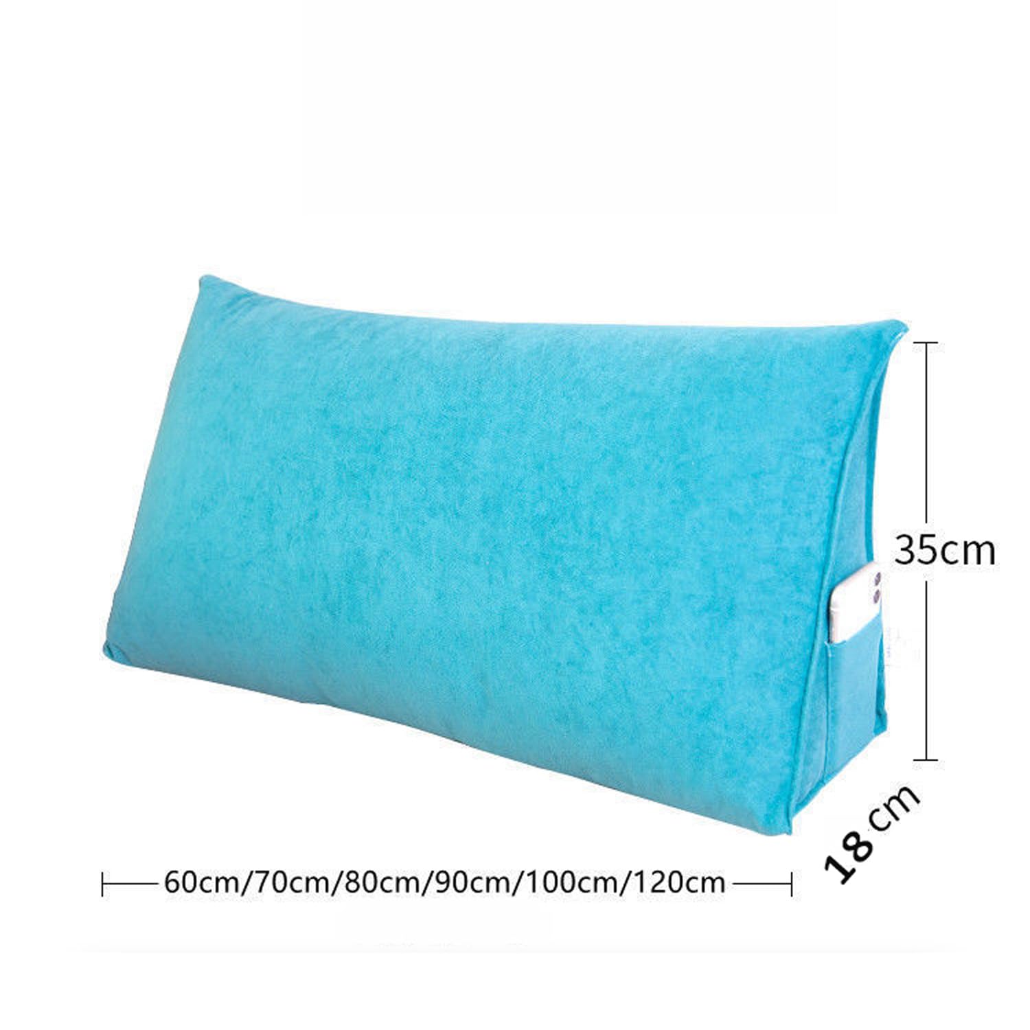 Cush - Almohada de lectura triangular suave con funda extraíble, soporte de refuerzo con ket, almohada de posición de mesa para cama y lectura (120 x 35 x 18 cm, rojo)