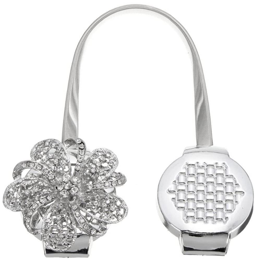 Corde magnétique Rideaux Embrasses Europe Style Cristal Fleur Clips de Rideaux Rétractables Embrasses pour La Décoration Intérieure (Couleur : B, Taille (D comme Le Montre l'image)