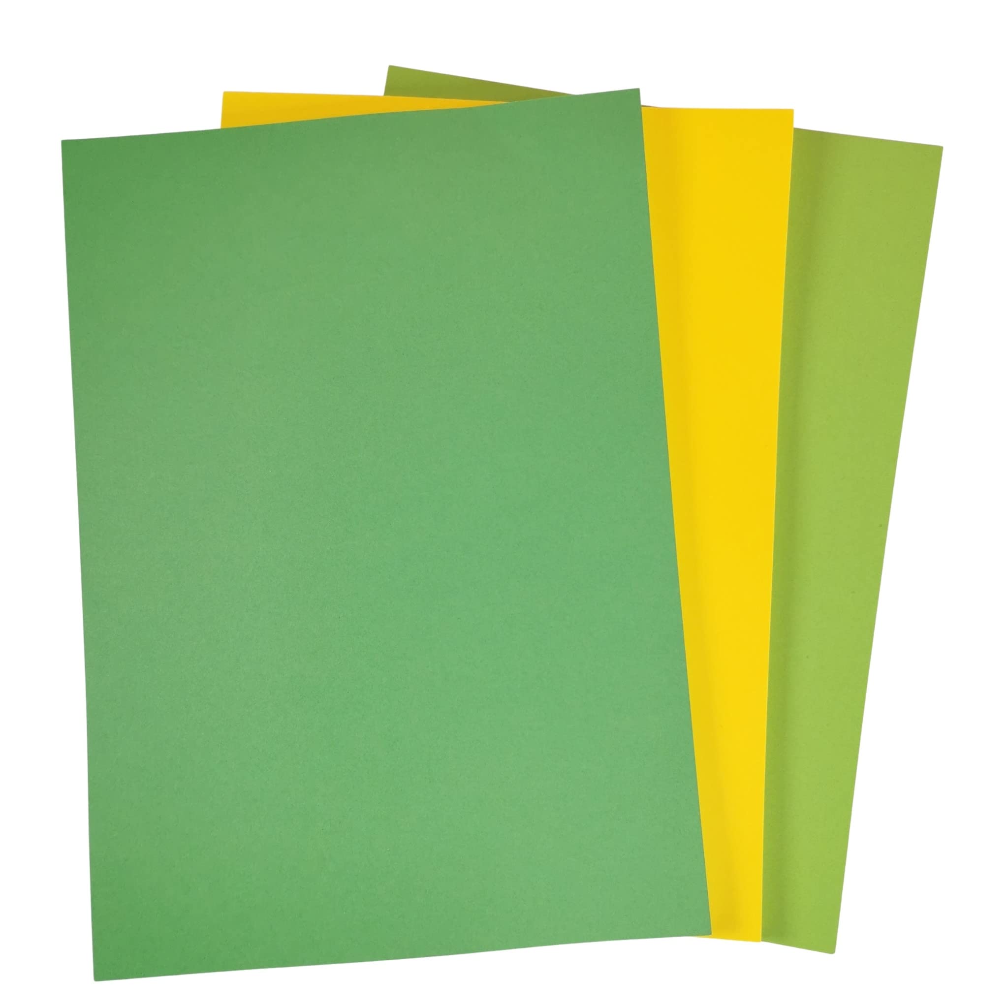 BCreativetolearn A4 Coloured Card Pack (30 Sheets): Light Green, Yellow & Bright Green, 160gsm, Yellow,Green
