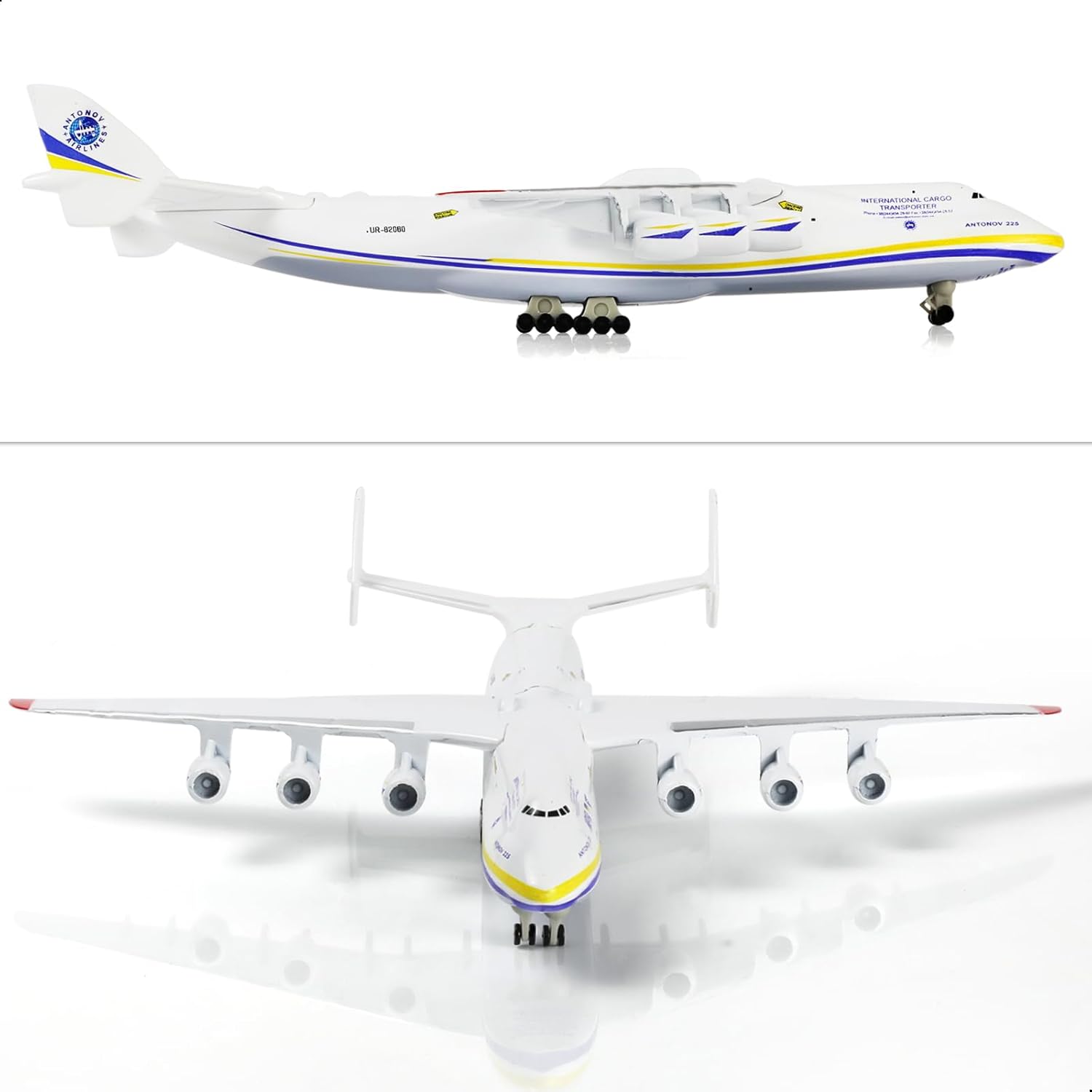 Antonov 225 Model Airplane 1/400 Diecast Airplanes Mriya AN-225 Aircraft Model with Stand an 225 Cargo Plane Models Kit for Adult Plane Military Airplane Decoration Display Ornaments Gift