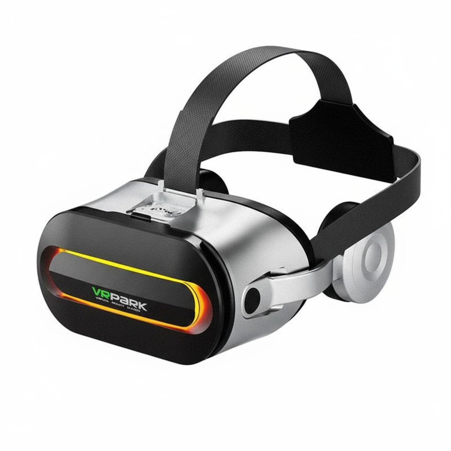 Immersive Experience Mobile VR Headset Built-in Audio Mobile Device VR Headset HD Lenses Mobile Device Digital Reality Glasses Stereo Surround Sound for Gamers, Home Theater, White, J60-image-41