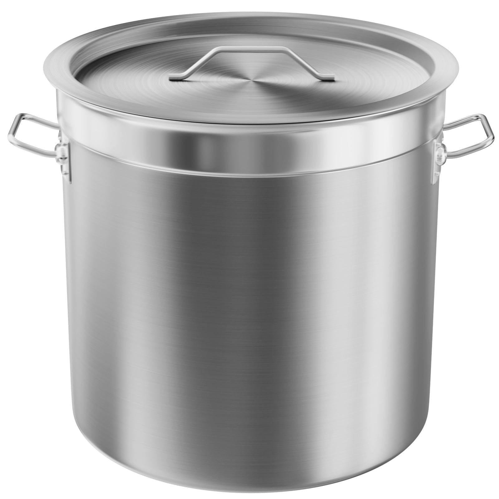 Olla de Acero Inoxidable TAIMIKO con Tapa - Fondo Compuesto de 3 Capas - Profunda Olla para Guisos, Sopas y Cocción - 17 a 50 L (50 L, 40 cm, con Tapa)