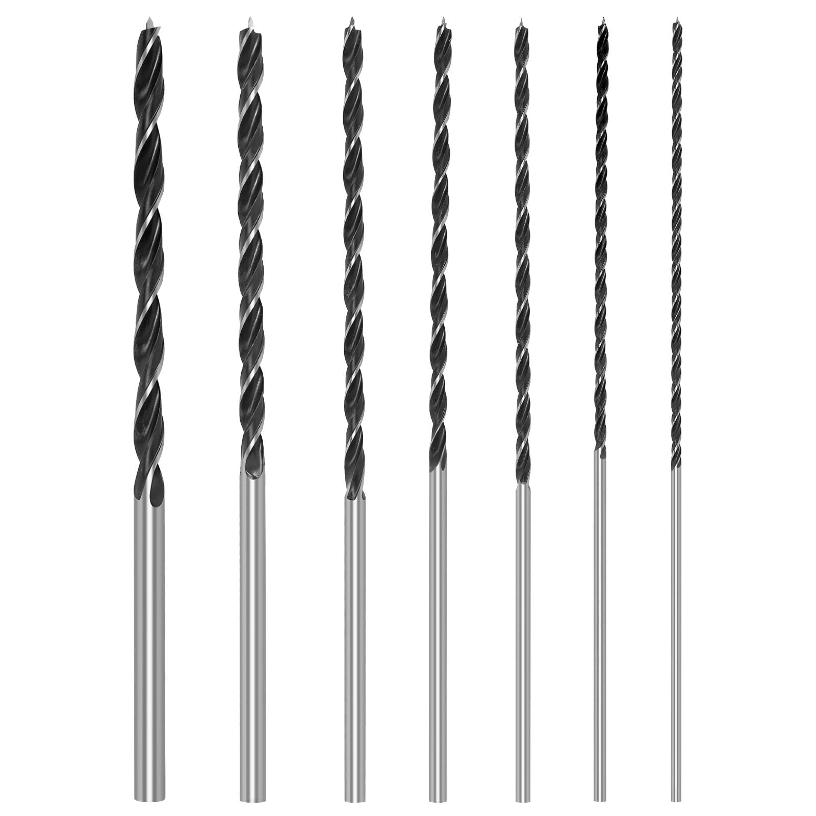 Juego de brocas para madera, 7 piezas, 4, 5, 6, 7, 8, 10, 12 mm x 300 mm, broca larga para madera contrachapada, ladrillos