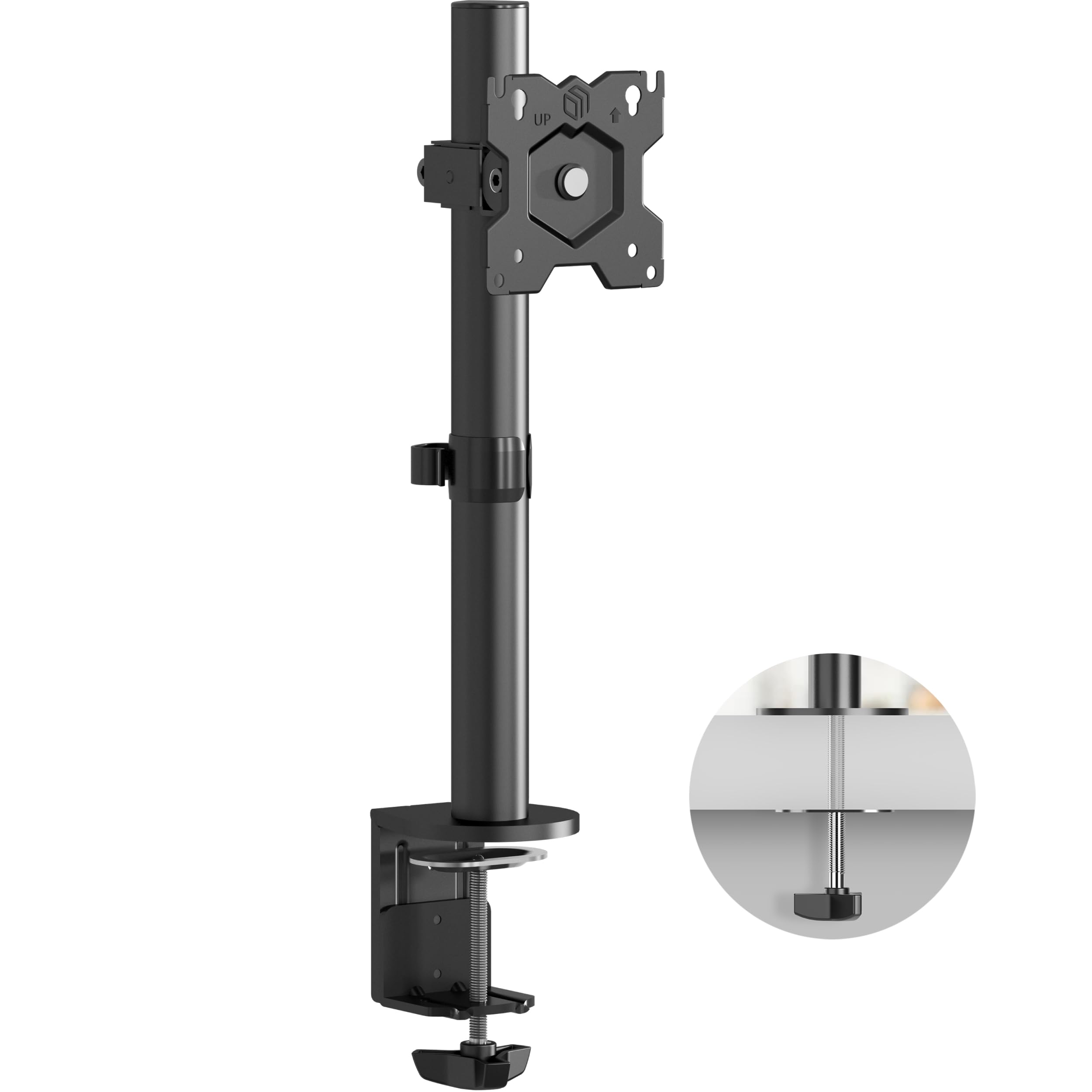 ONKRON Support Ecran PC pour Moniteur de 13-​34 Pouces, Bras Ecran PC Inclinable et Pivotant jusqu'à 8 kg, Pied Ecran PC VESA 75x75-​100x100, Support écran PC Rotatif, Hauteur Réglable Noir D101E-​B