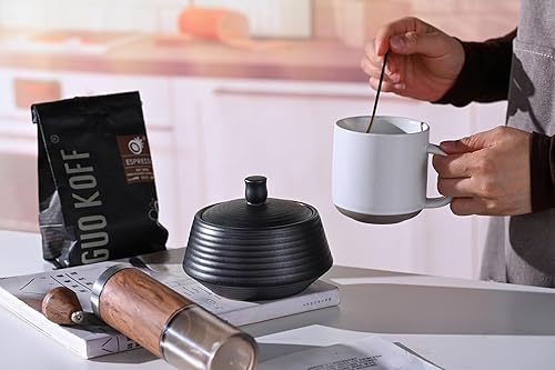 Miniatura 6 de Botes de cocina retro de cerámica para almacenamiento de alimentos, forma ruidosa con tapa hermética de silicona para té, café, nueces, hierbas,