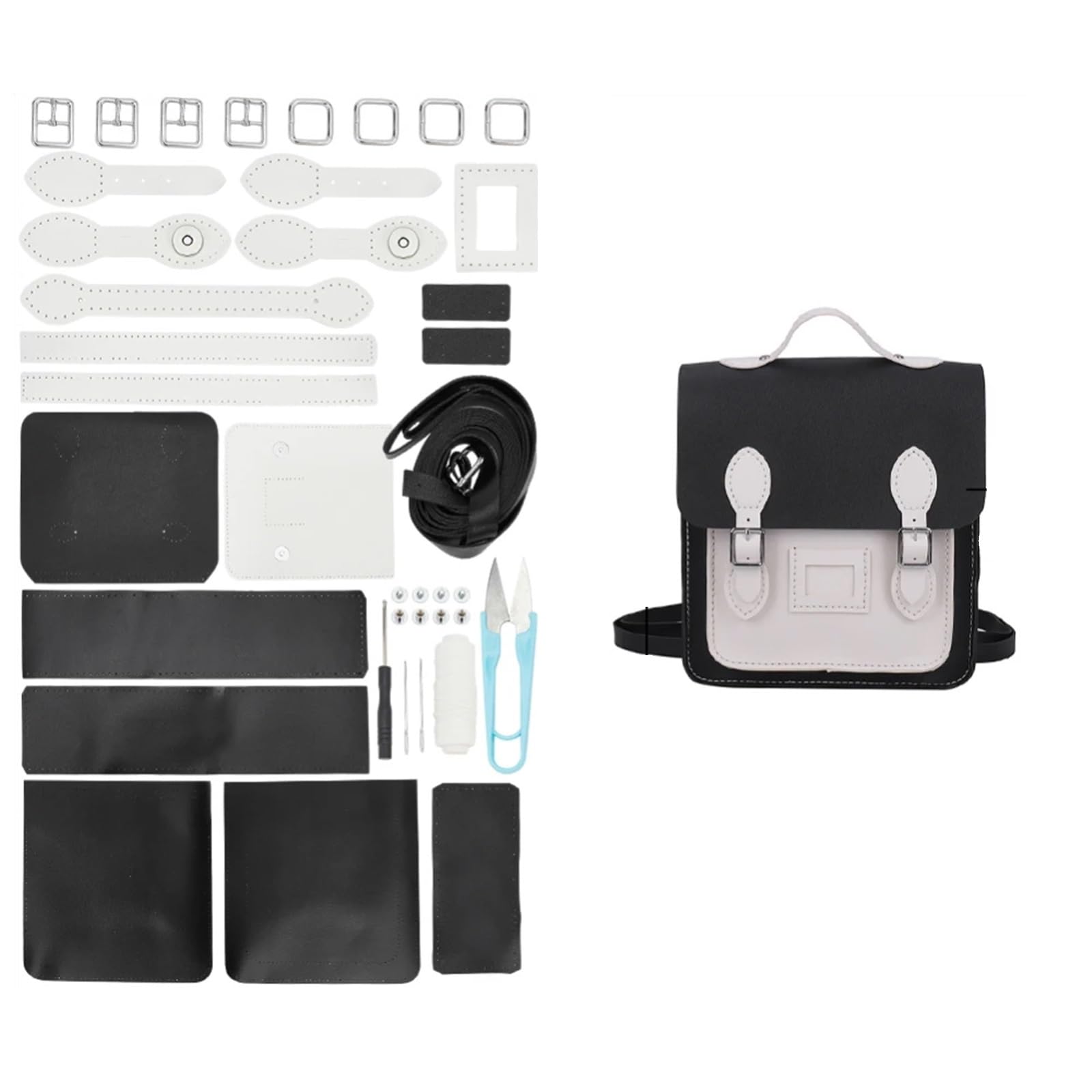 Kit de Bricolaje para Hacer Bolsas Kit de bricolaje for hacer mochilas de cuero sintético, kit completo de costura for bolsos de hombro de cuero, patrón de cuero hecho a mano, costura de bolsos.(Color