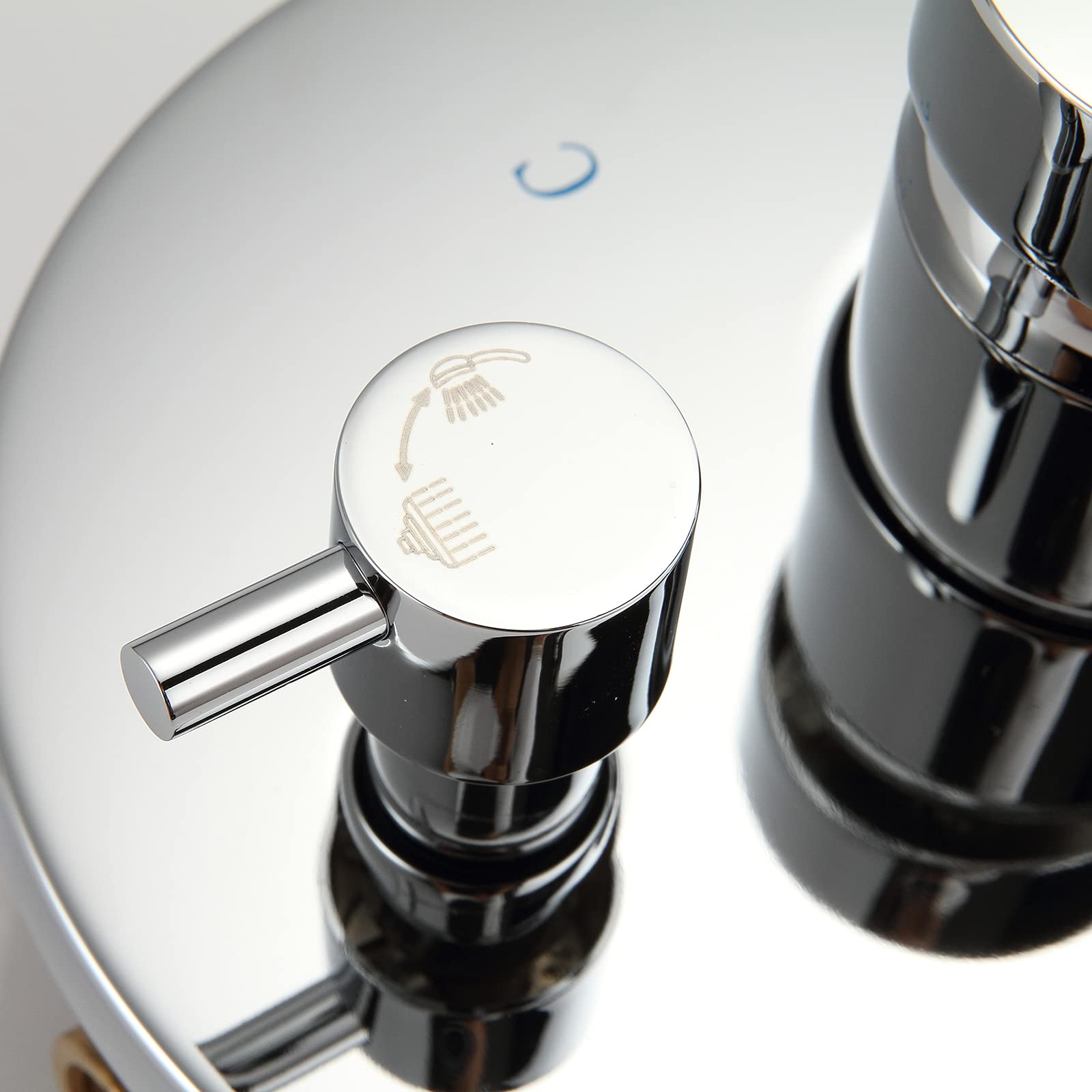 Ibergrif M21702A, Grifo de Ducha y Baño con Instalación Dos Válvulas, Cuerpo Empotrado universal, Cromo, Plata