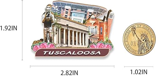 Miniatura 3 de Imán para nevera, diseño de Tuscaloosa de Estados Unidos, 3D, para viajes, coleccionables, recuerdos, decoración hecha a mano