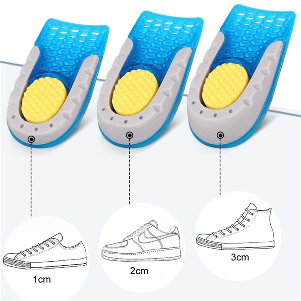 Plantilla de Aumento de Altura, Gel de Silicona TPE, Aumento de Altura, Media Almohadilla for Zapatos, Comodidad Suave, Suela de talón de Crecimiento Interno(3CM)