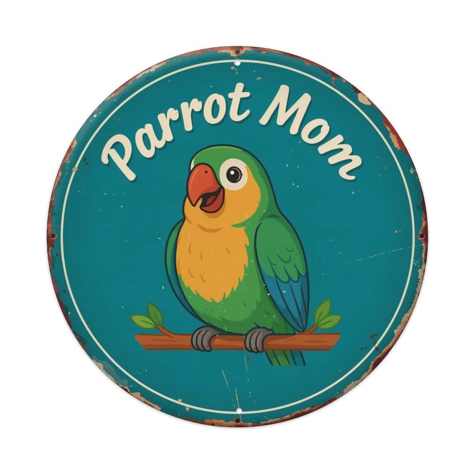 Parrot Mom Metal Tin Sign Plaque