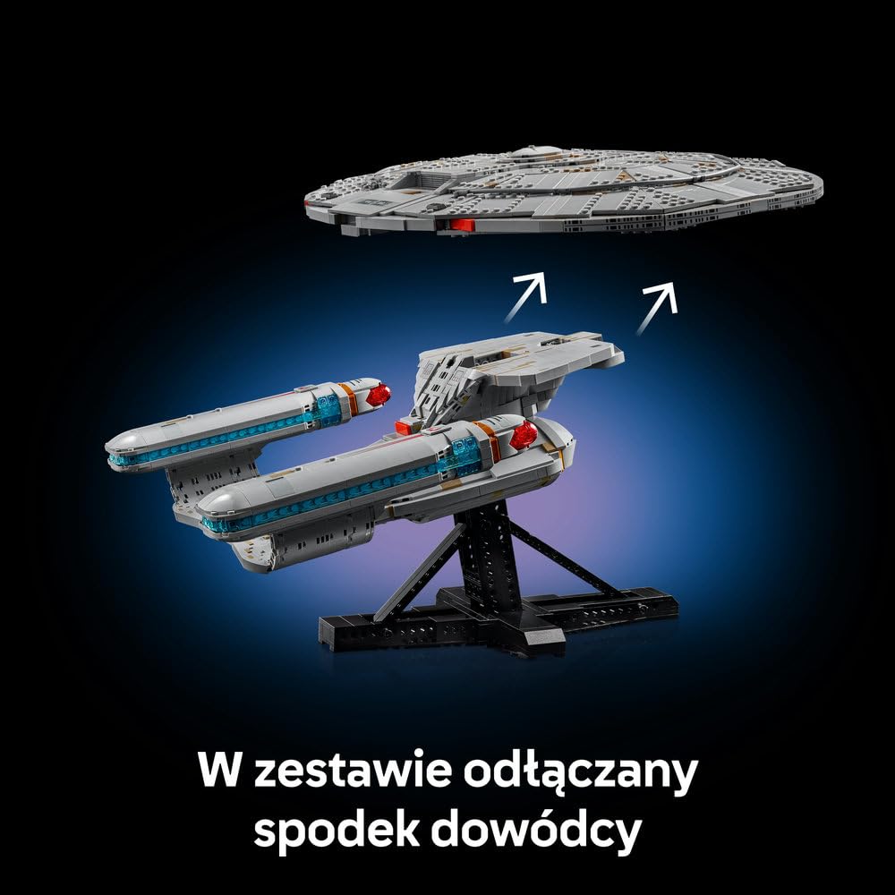 LEGO Icons Star Trek: U.S.S. Enterprise NCC-1701-D 10356 | Duży model statku kosmicznego, zestaw dla dorosłych, prezent dla fana sci-fi, dekoracja z klocków, 3600 elementów