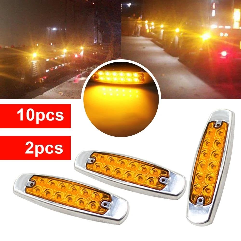 Luz De Liquidación Impermeable Para Camión Para Remolque Caravana 10 Uds., 12-24V 12LED Luz De Indicador Lateral Universal Para Coche