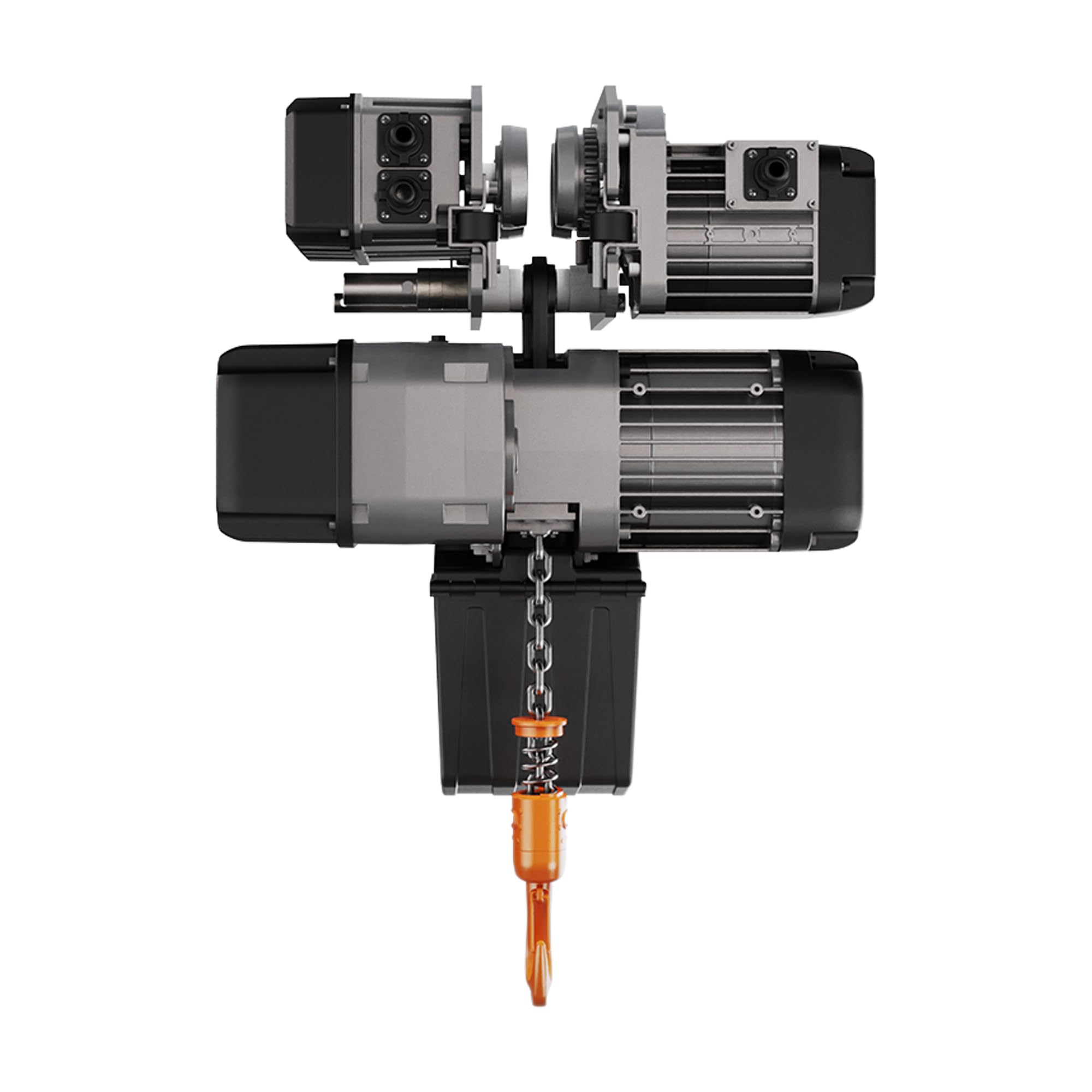 Prowinch 1 Ton Electric Chain Hoist with Power Trolley and Dual Speed Control, Operating at 208~240V / 440~480V, 3-Phase, 60Hz, Featuring a 20ft G100 Nickel Chain and Heavy-Duty