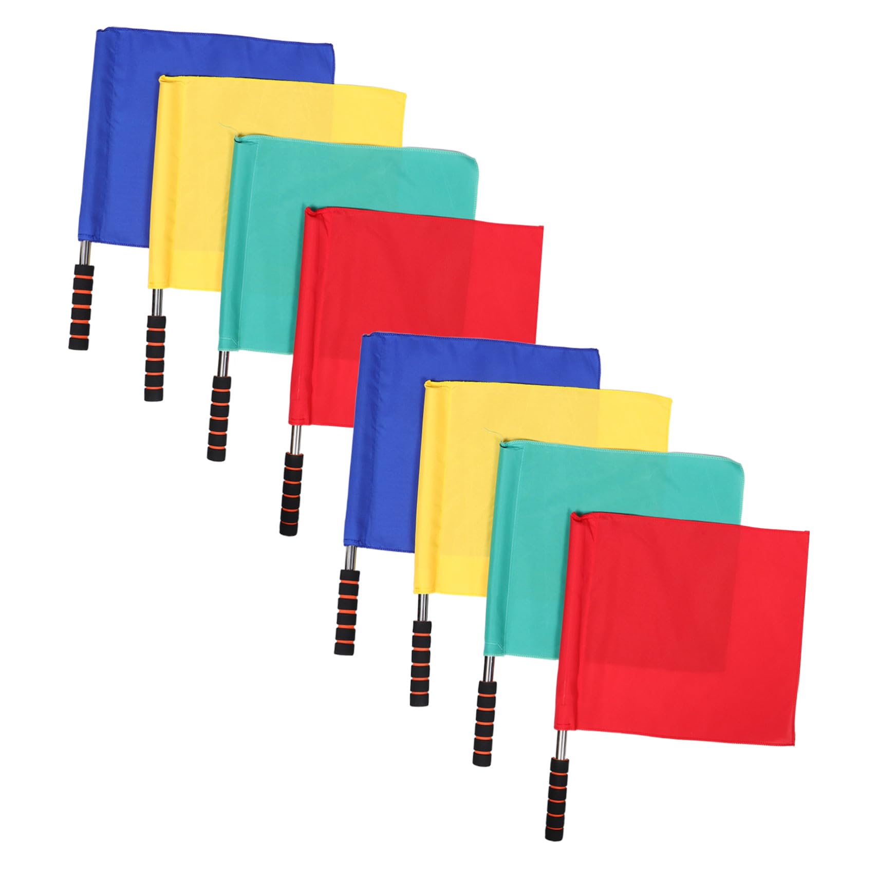 8 Piezas Banderas de Árbitro Multicolor para Fútbol y Voleibol Claras para Oficiales Bandera Amarilla de Reemplazo Accesorio y Resistente para Arbitraje Deportivo
