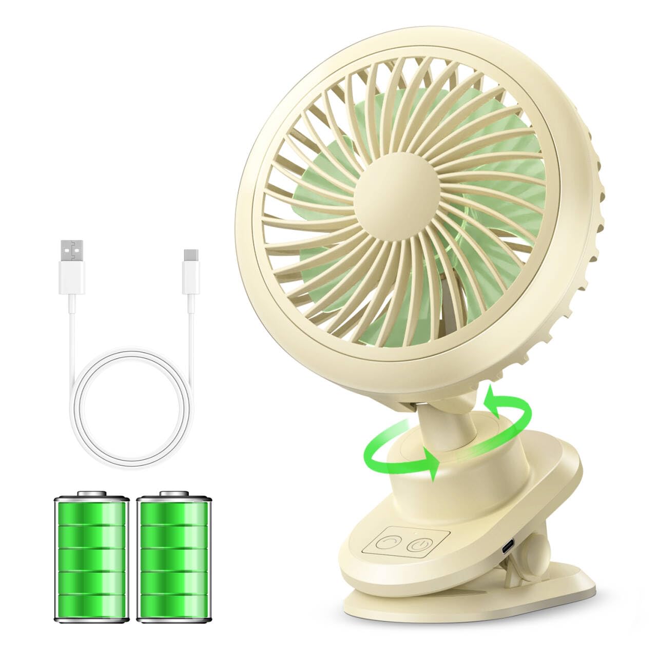 クリップ扇風機 卓上扇風機 充電式 【 7枚羽根ソフト風＆3D自動首振り&100…