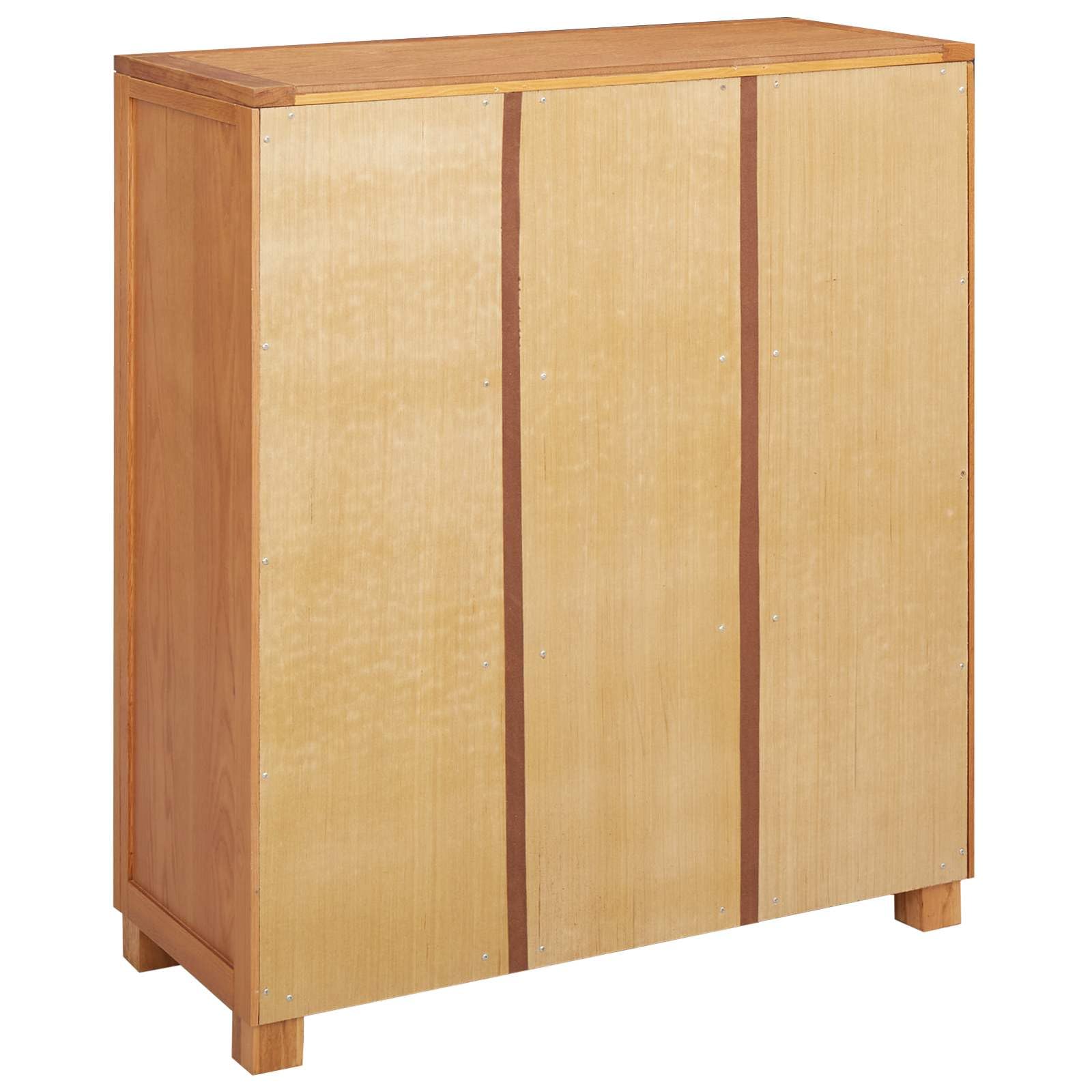 Schrank mit Stauraum aus massivem Eichenholz braun 80 x 35 x 95 cm mit 4 Schubladen und Anti-Kipp-Vorrichtung für Wohnzimmer Schlafzimmer Flur vielseitige Aufbewahrung