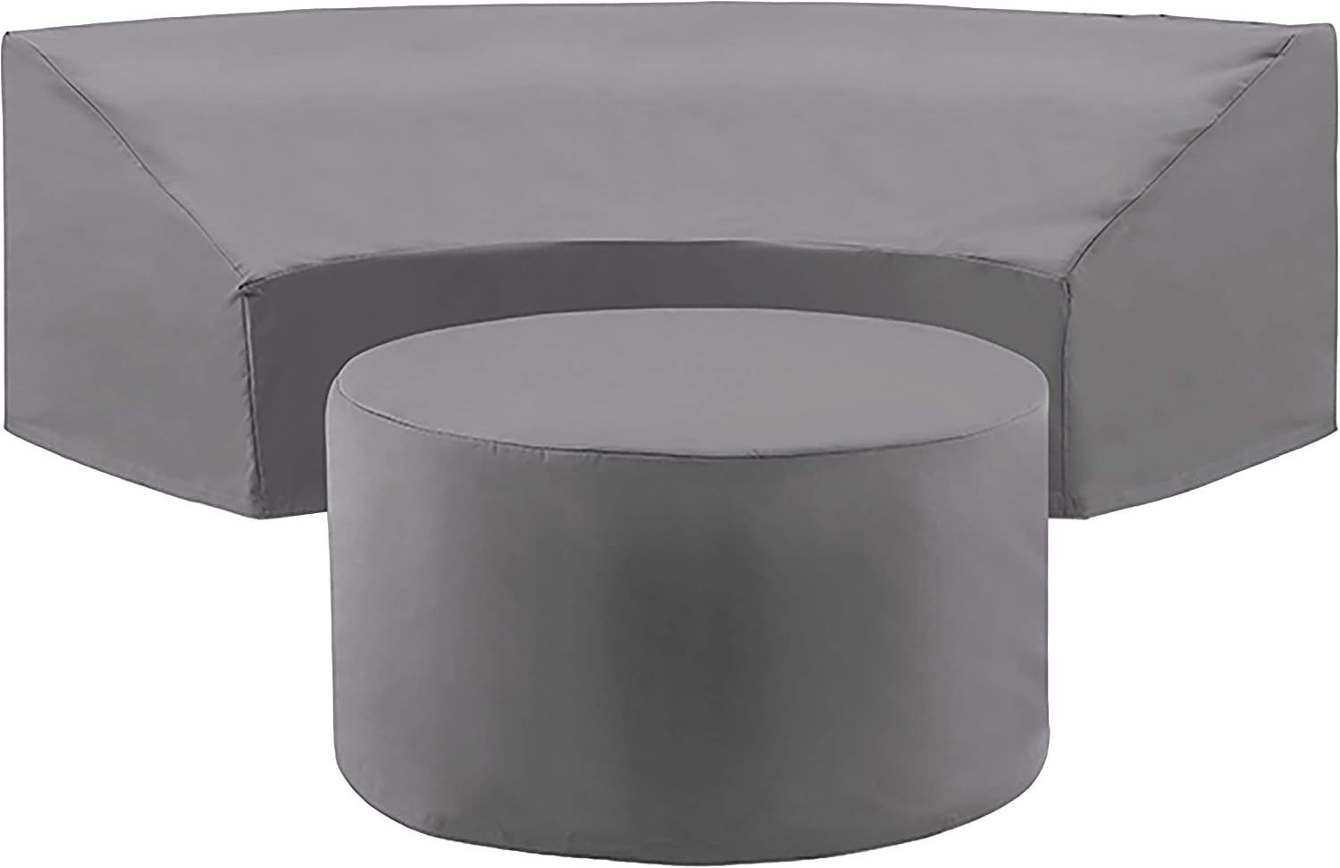 Crosley Furniture Patio Furniture Covers, Waterproof 2-Piece Cover Set for Round Outdoor Sectional, Gray