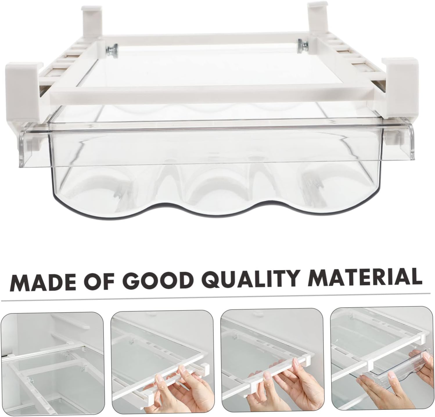 Cabilock 1Pc Capacity Transparent Egg Holder with Drawer Design Practical Egg Storage Container for Refrigerator Easy Access Egg Dispenser Space Saving Kitchen Organizer for Eggs