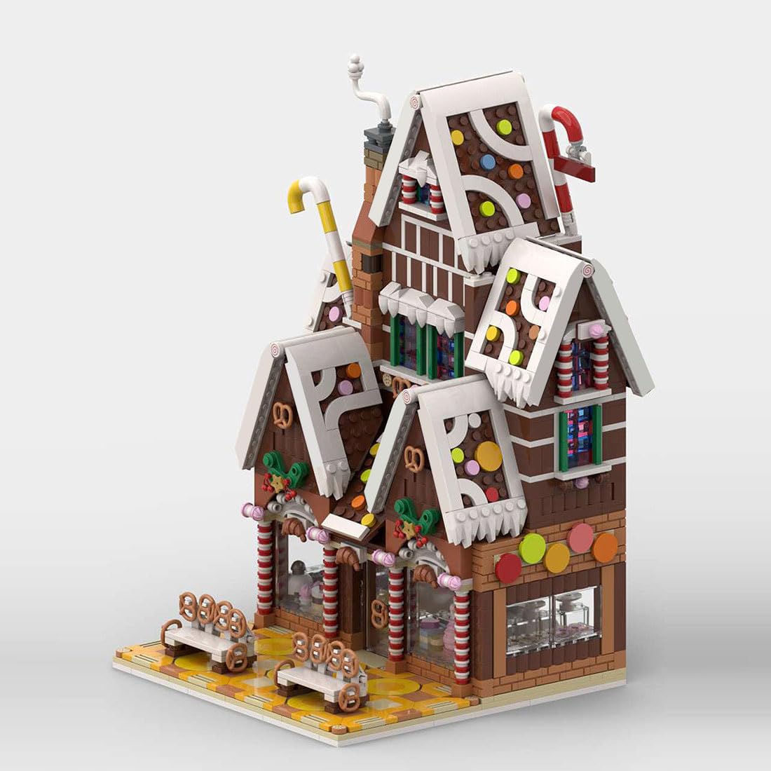 Weihnachtshaus Bausteine Modell, Weihnachtsbäckerei Winterdorf Modular Gebäude, Winter Village Pastry Shop, Architektur Haus Bausatz, Weihnachten Serie Bauklötze für Erwachsene, 1904Teile