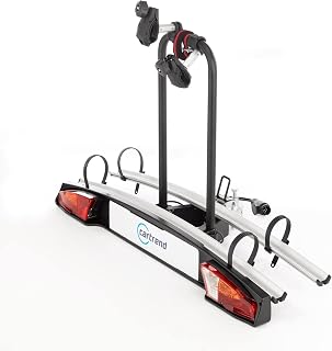 cartrend Bagażnik rowerowy aluminiowy Active, pasuje do 2 rowerów, bagażnik rowerowy, bagażnik samochodowy, czarno-srebrny
