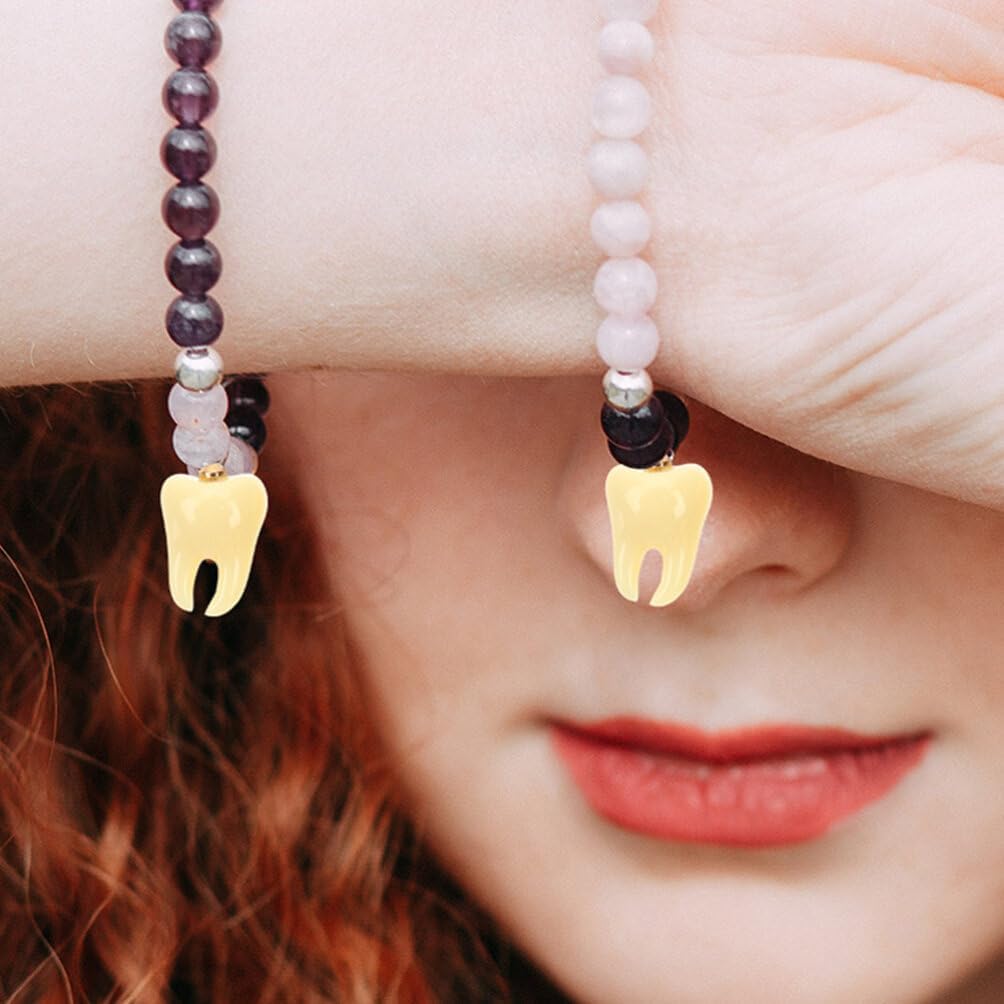 Abaodam Charms 20pcs Tooth Shape Pendant for Jewelry Making, DIY Charms for Necklace, Bracelet, Keychain, Earrings