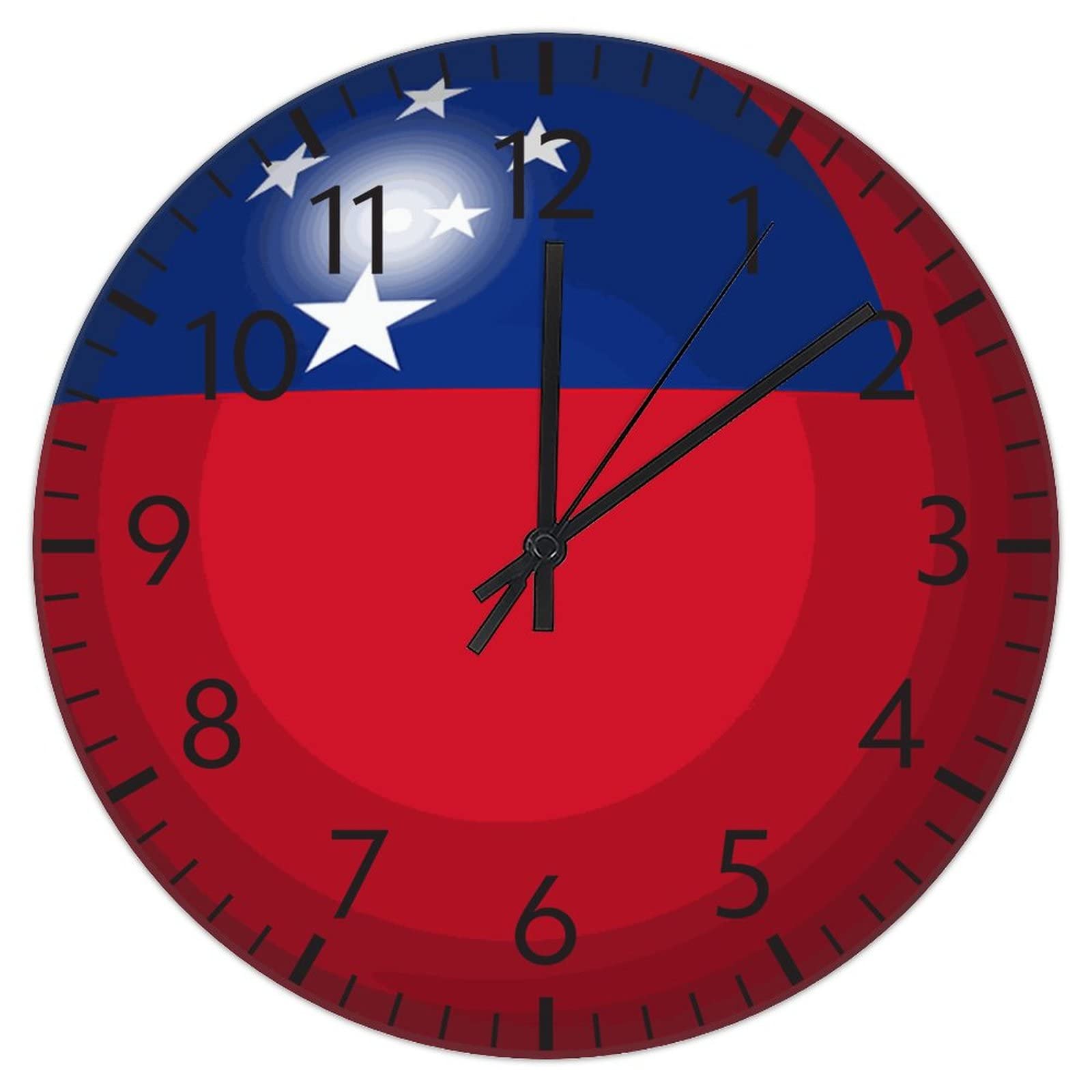 Horloge Samoa en PVC de 30,5 cm silencieuse et design pour salon