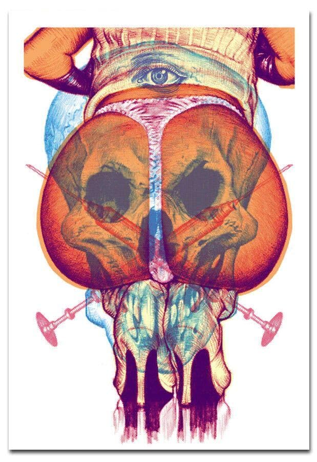 ロッキンジェリービーン 個展作品 シルクスクリーンプリント ロッキン