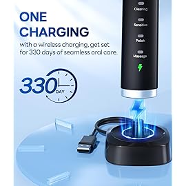 Bymore Electric Toothbrush for Adults,Travel SonicToothbrush with 8 Replacement Heads, Ultra Clean RechargeableToothbrush Portable Electric Toothbrush-Dark Pink