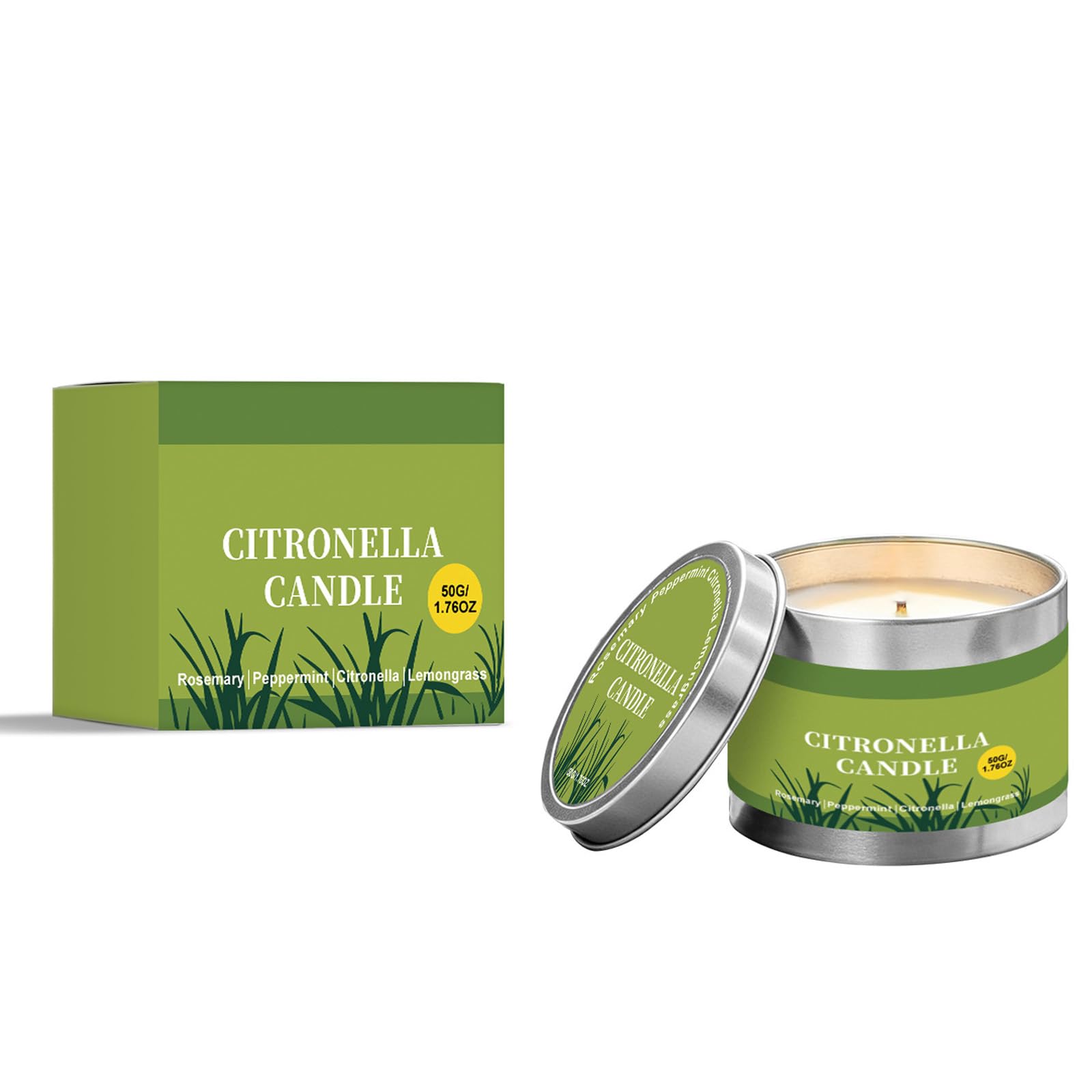 Hsyzygian Citronella Outdoor Summers Outdoor Scented Soys Waxes Candled with Lid for Garden Patios, Backyard Camping Soys Waxes