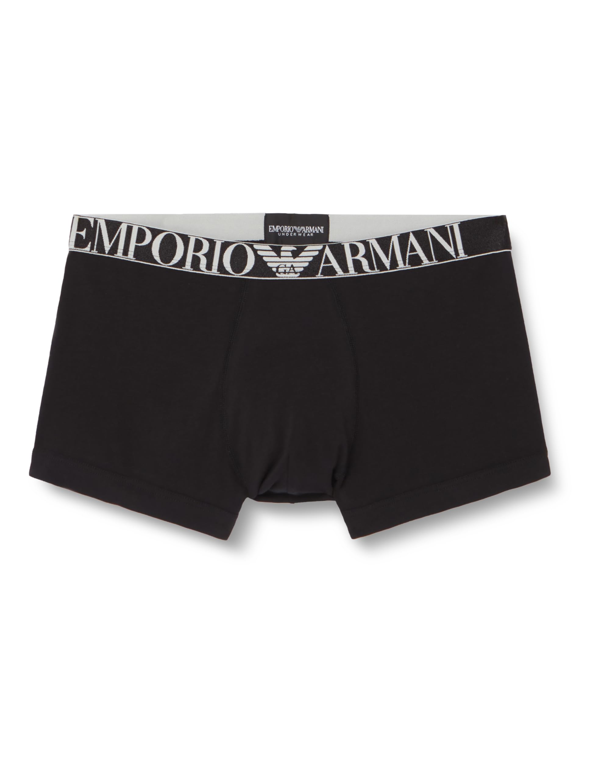 Emporio Armani Men's Nero/Nero/Nero Shiny Logoband 3-Pack Trunk Trunks,