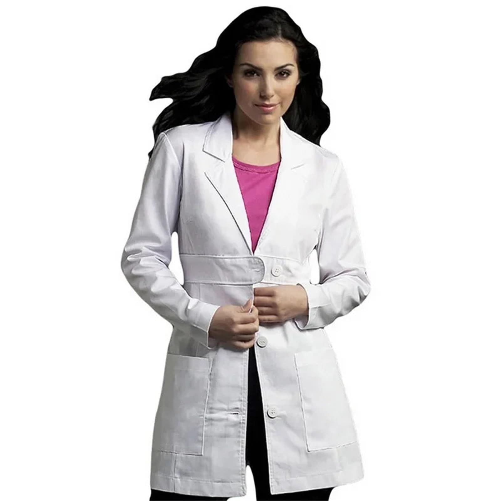 Camice Laboratorio Chimica Uniforme da Lavoro in Cotone for la Cura degli Abiti, Camice Bianco da Laboratorio, Manica Lunga, Negozio di Animali