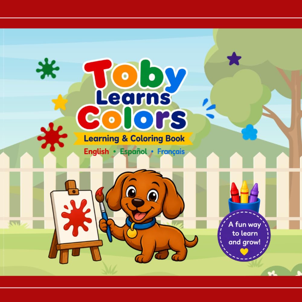 Toby Learns Colors: A Trilingual Learning & Coloring Book