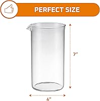 Vista 4 de Bruntmor Spare Carafe for French Press, 34 oz French Press replacement Glass, Fire hardened Borosilicate Beaker, 34 ounce
