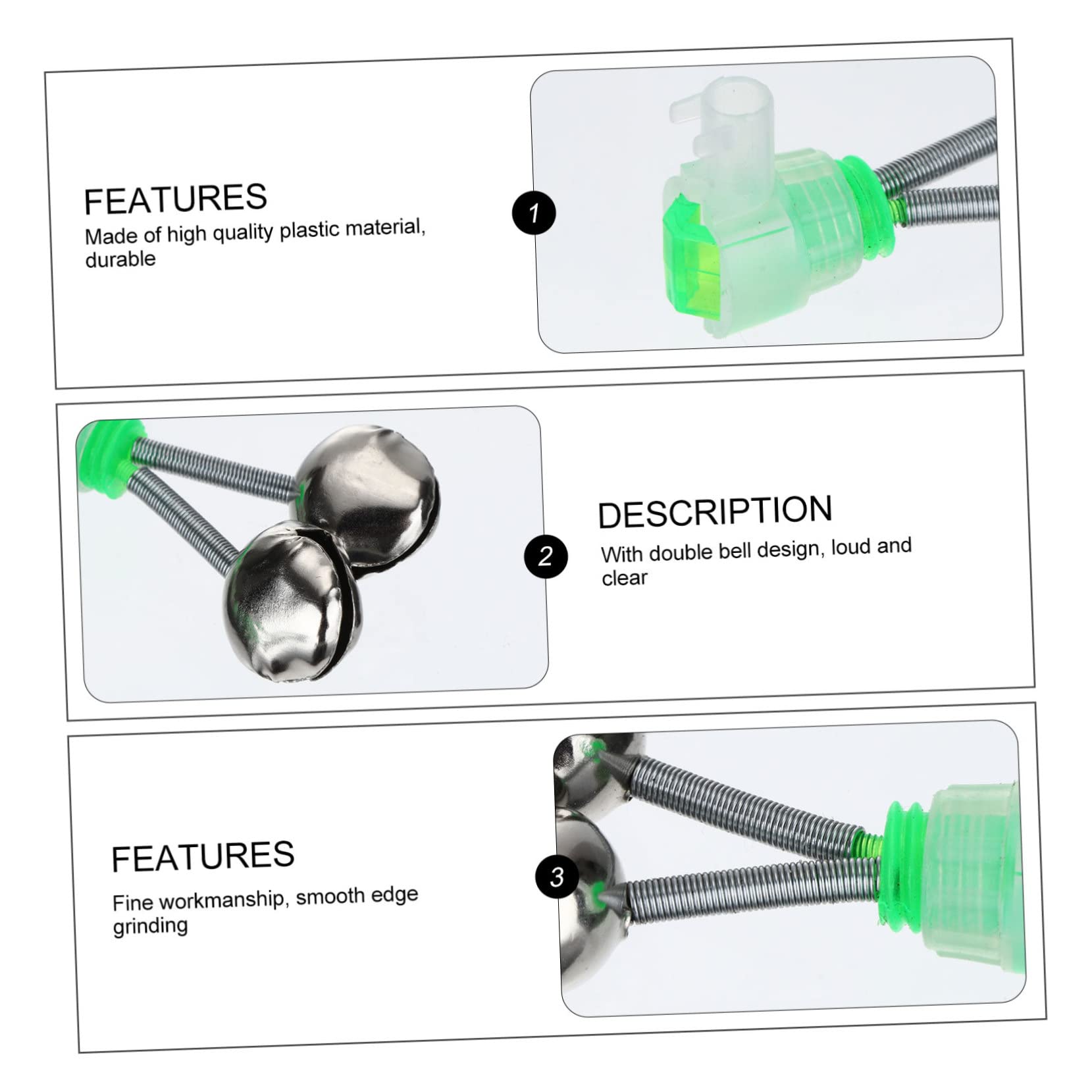 GAROZATION 12pcs Fishing Gear Accessories Rod Alarms for Fishing Pole Bell Alarm Bells