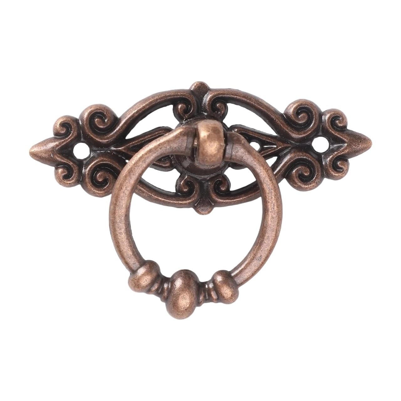 Qvorlth Red Gulas Vintage Cabinet Pulls 30Pcs Antique Bronze Kitchen Drawer Cabinet Door Handle Old Chinese Style Vintage Pulls Ring For Dresser Pull Handles(Red Gulas)