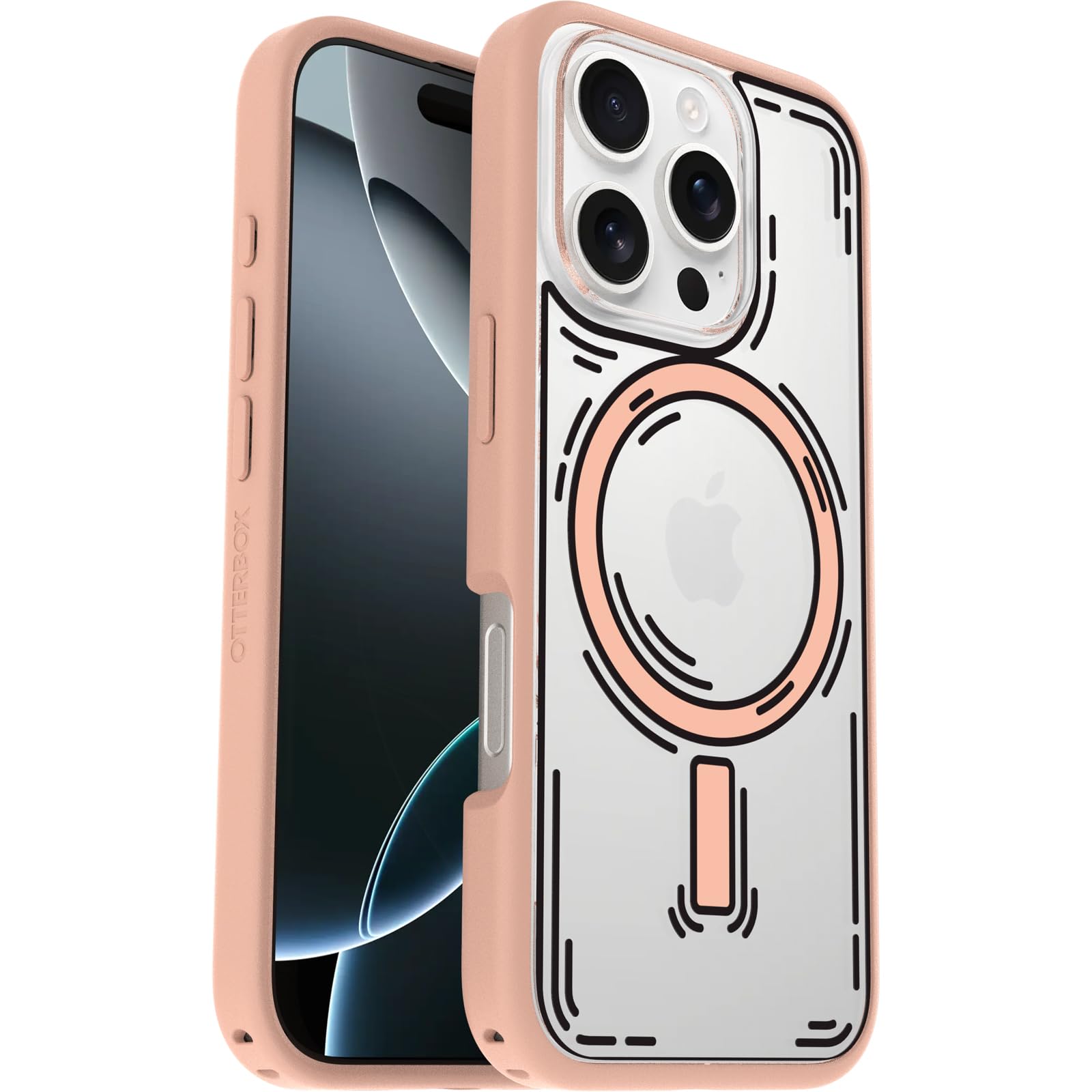 OtterBox Funda Transparente para iPhone 16 Pro Symmetry Series - Funda para garabatos