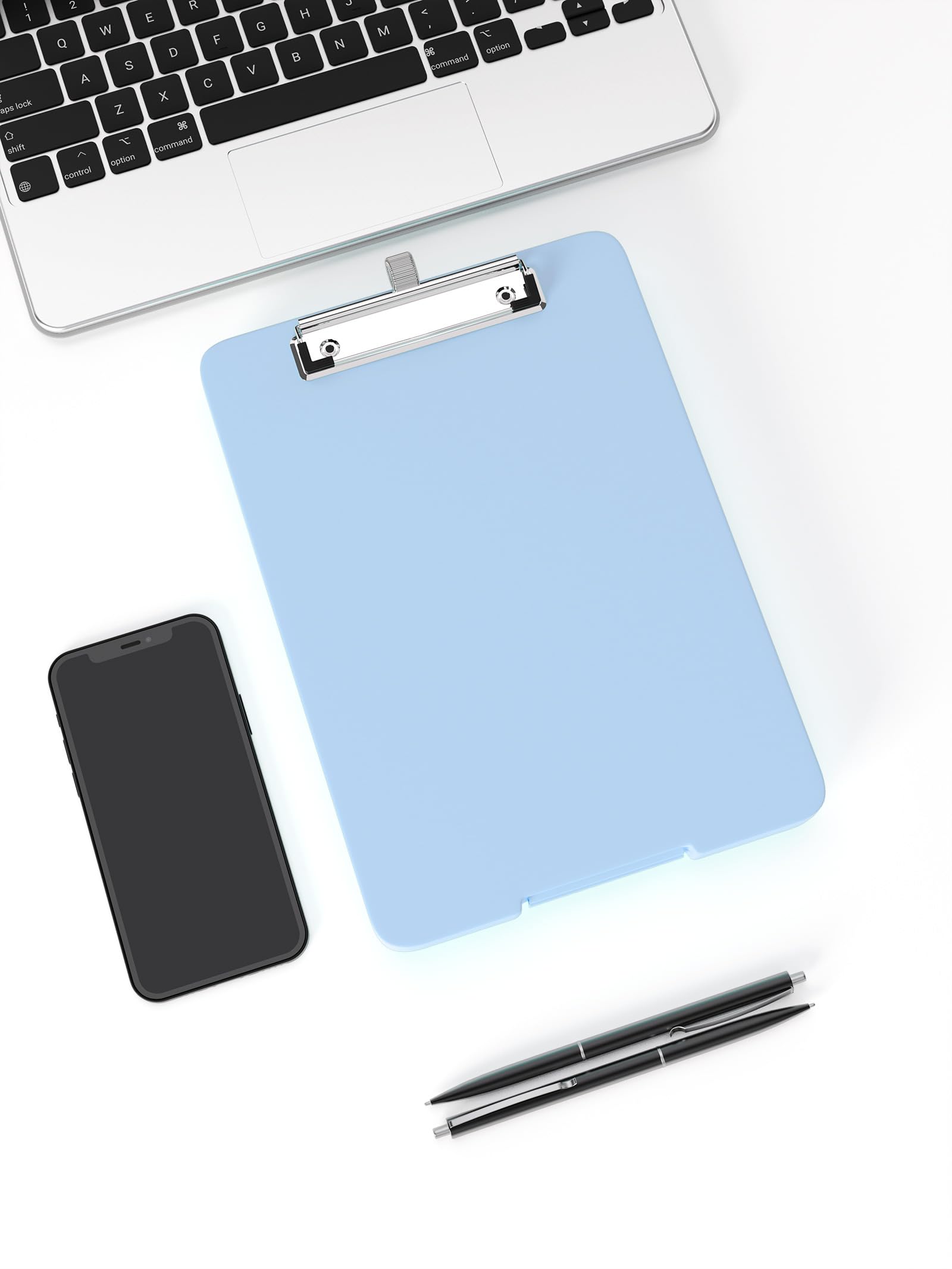 A5 Clipboard with Storage, 6 x 9'' Nursing Clipboards Foldable Storage, Plastic Clipboards Foldable, Office Supplies, School Supplies, Menu clipboards for Work, Blue