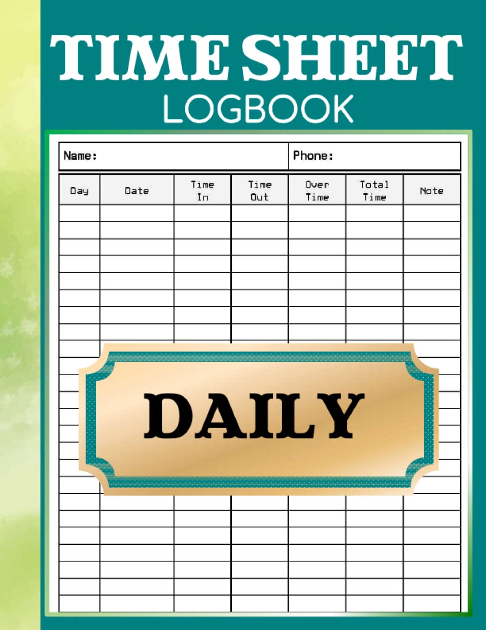 DAILY TIME SHEET LOGBOOK Timesheet Log Book of In And Out