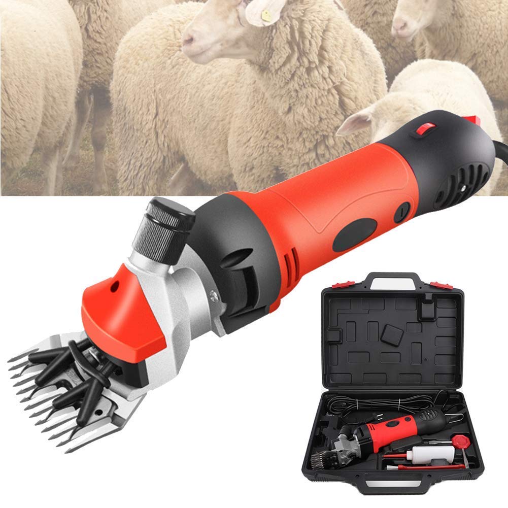 Electric Shearing Machine Sheep Shears 750W Professional Heavy Duty Grooming Clippers Pet Trimmer with 6 Speed for Shaving Fur Wool in Sheep, Goats, Alpaca and