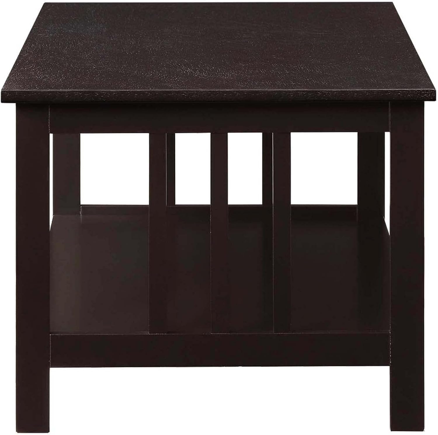 Espresso Mission Rectangular Coffee Table with Shelf