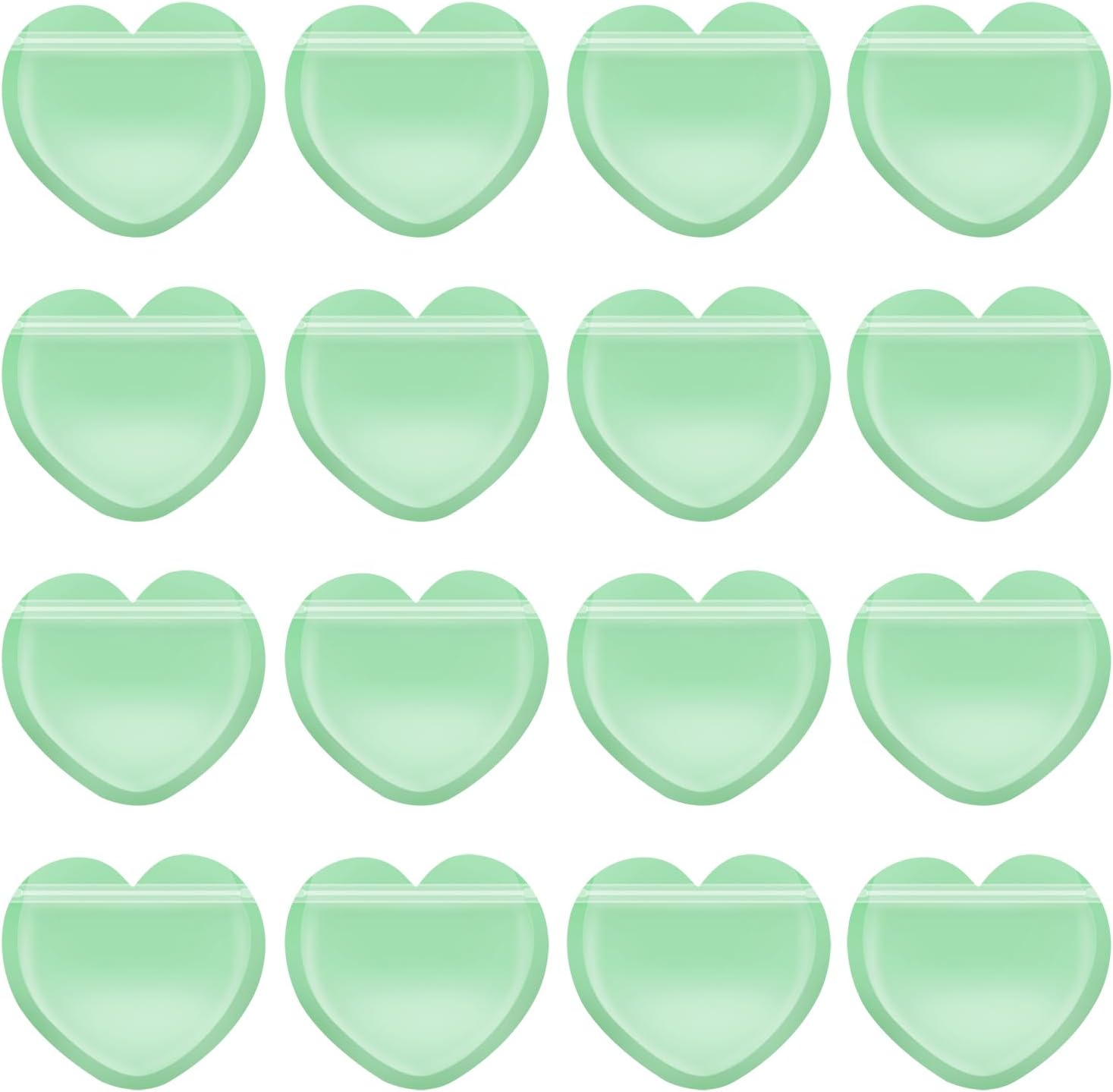 Small Heart Shaped Jewelry Gift Packaging Bags for Earrings Rings Sample Business Supplies Wedding Birthday Christmas Halloween Party Favor, 50PCS (Mint Green)