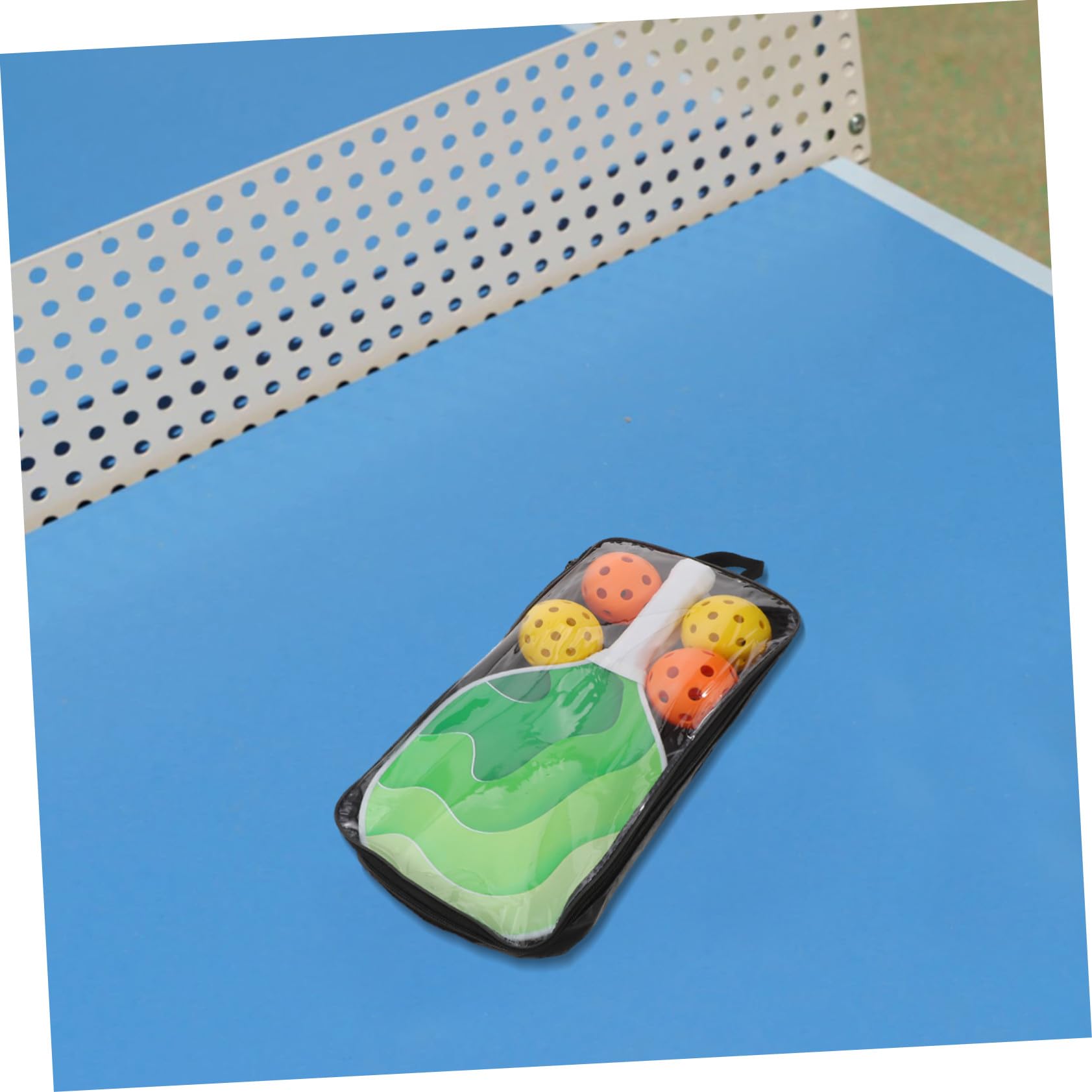 TOYANDONA Racchetta da Pickleball in Fibra Leggera con Cuscini Antiabrasione Set di Racchette per Allenamento e Gioco all Aperto Chiuso per Principianti e Famiglie
