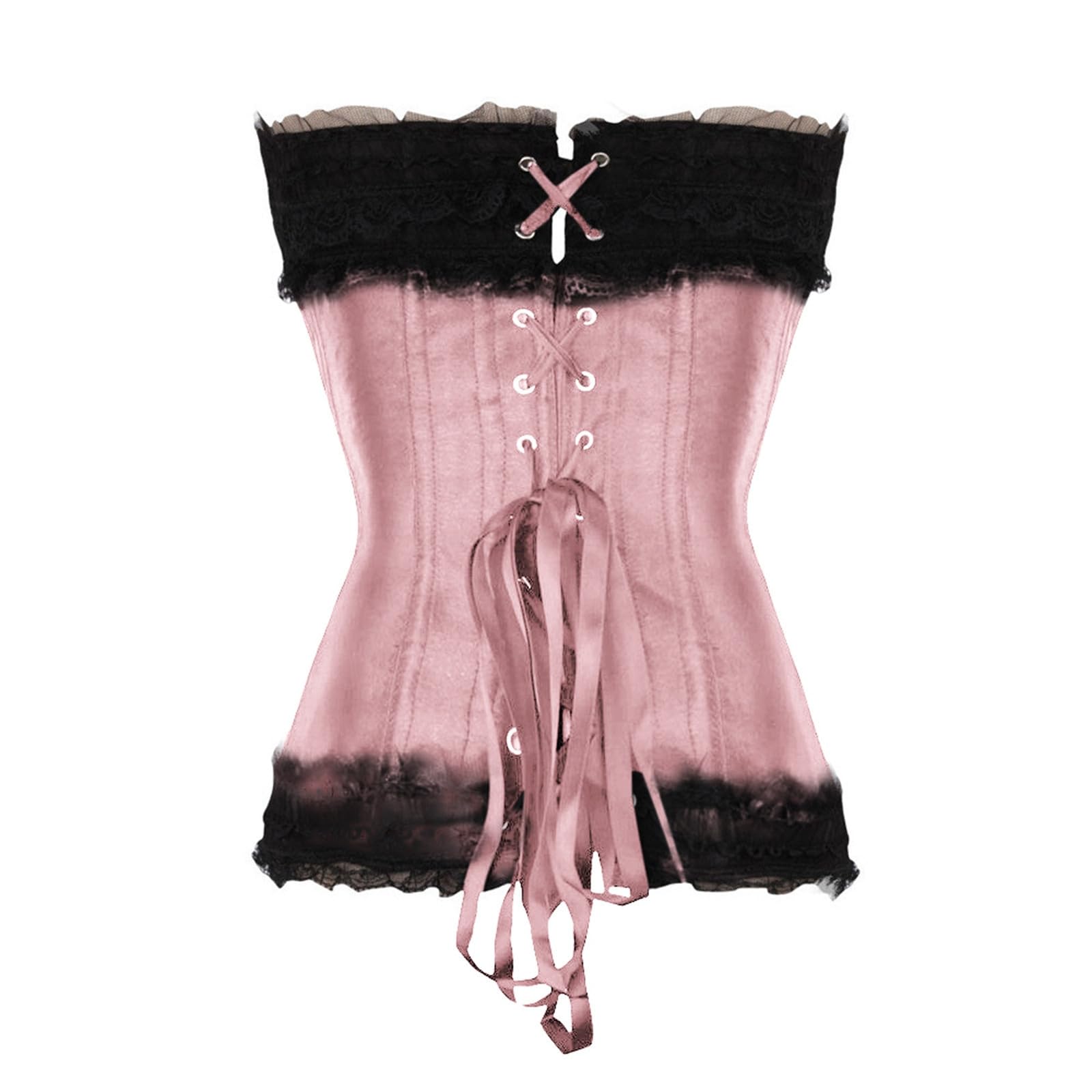 Generisch Lussuoso corsetto in pizzo rinforzato per cosplay, elegante corsetto gotico con delicato fiocco a balze, perfetto per feste medievali, eventi storici, di alta qualità