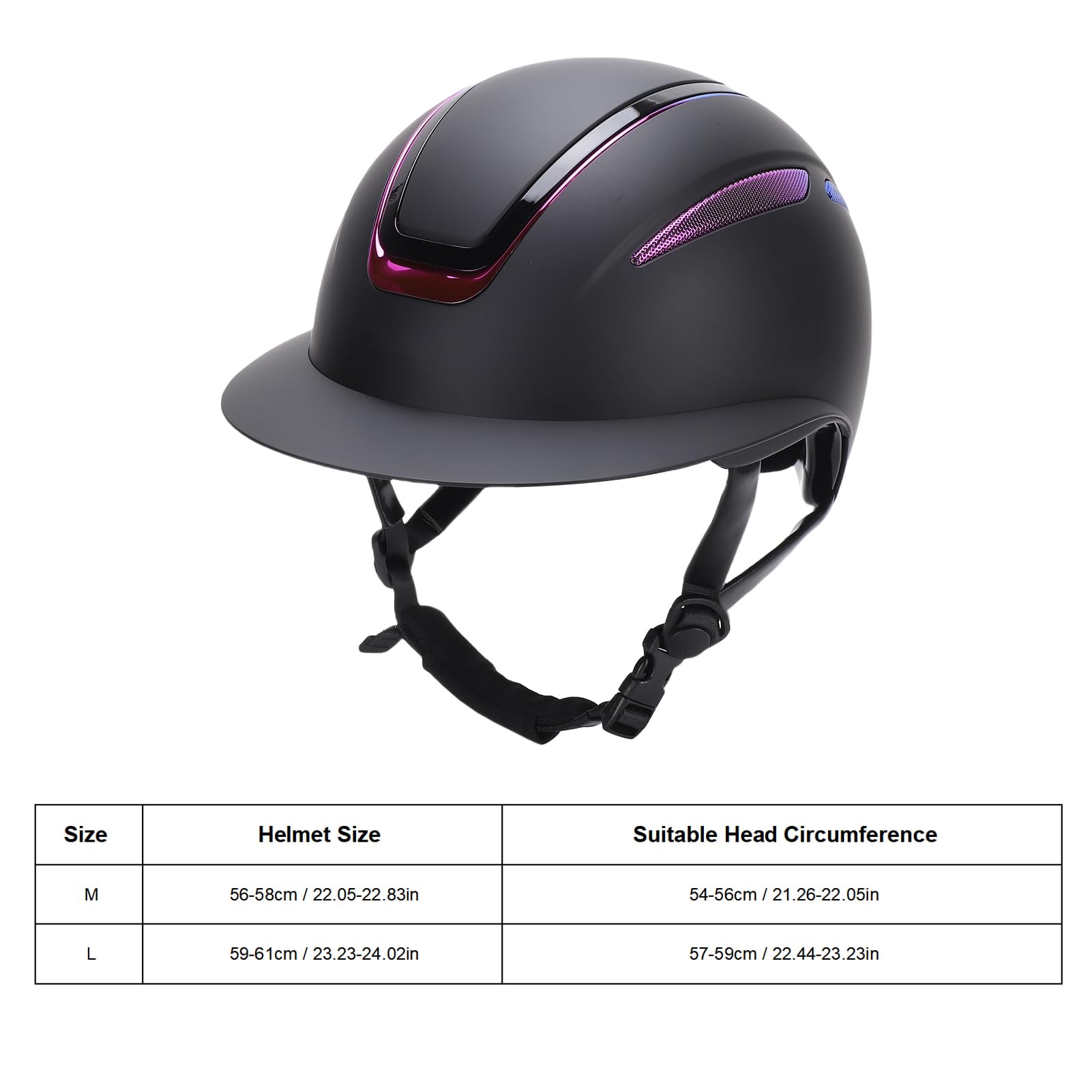 VGEBY Casco para Montar a Caballo, Equipo de Seguridad Ajustable para Montar a Caballo con Forro de Repuesto para Entrenamiento a Caballo (L)