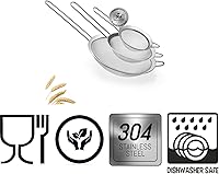 Vista 2 de 3 Fine Mesh Strainers Set with Handle for Kitchen - Sizes 7", 4.7", 3.3", Easy Clean 304 Stainless Steel, Comfortable Non-Slip Grip. Ideal for Tea