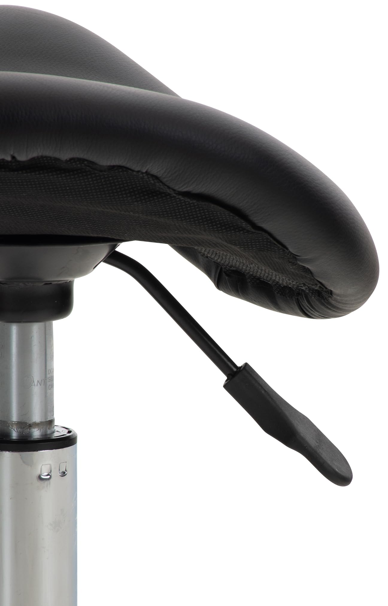 CLP Tabouret de Travail Reno Similicuir Chaise Réglable en Hauteur Pivotante Piétement Métal Noir