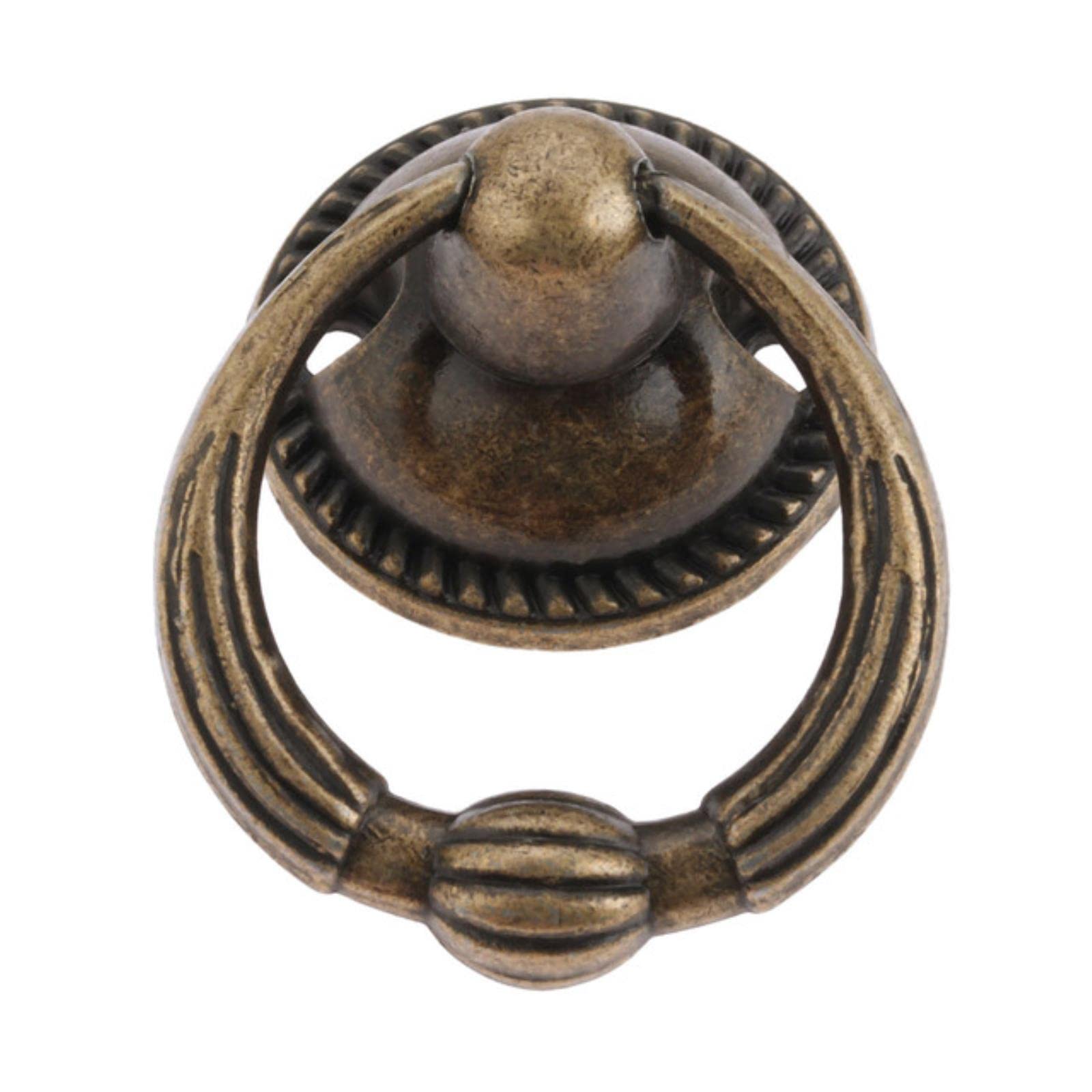 Jfgctyhxy One Color Drawer Handles, 4Pcs Zinc Alloy Vintage Cabinet Furniture Handles Knobs Antique Bronze Kitchen Cupboard Ring Pull
